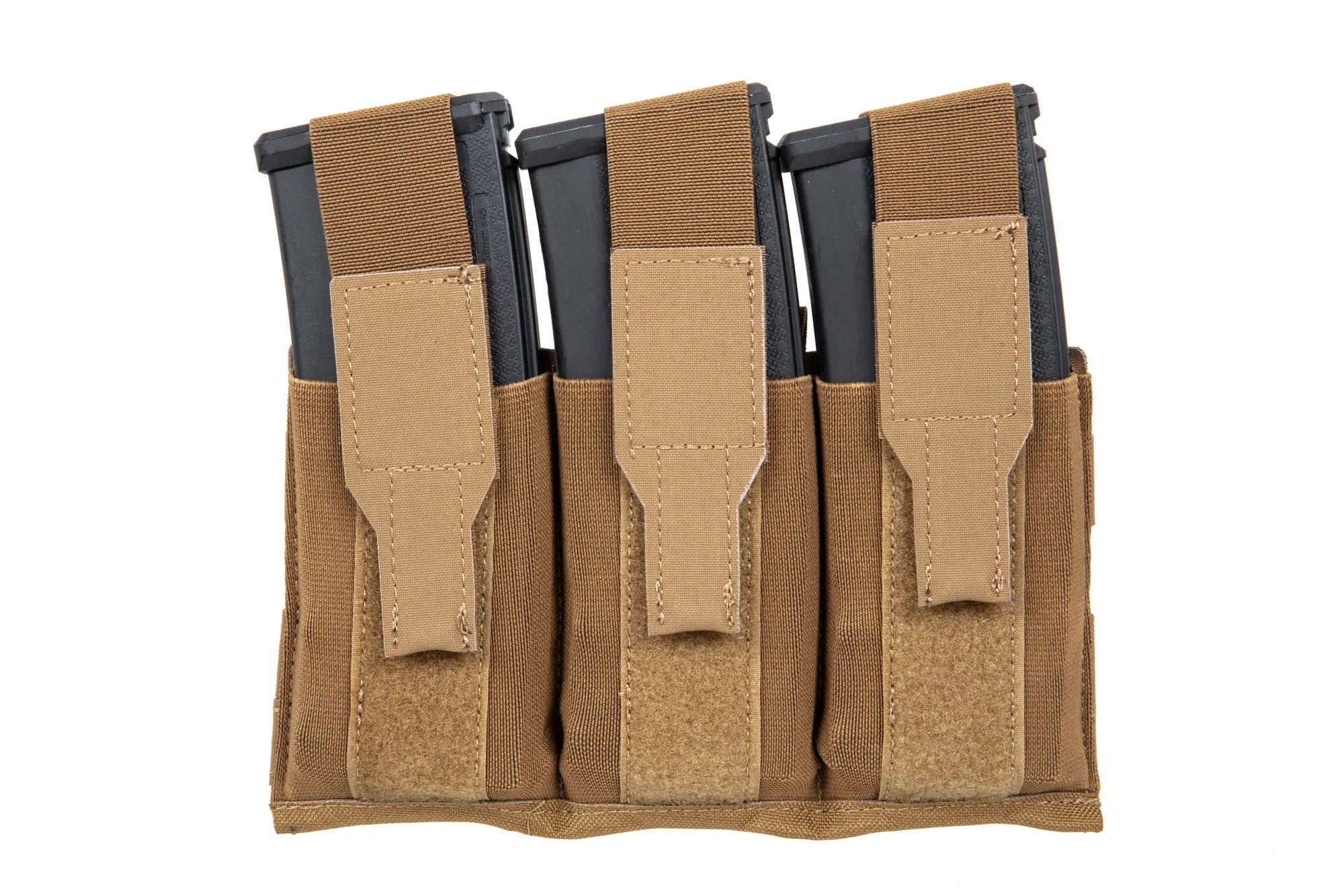 Triple magazine pouch with flap Wosport Coyote Brown