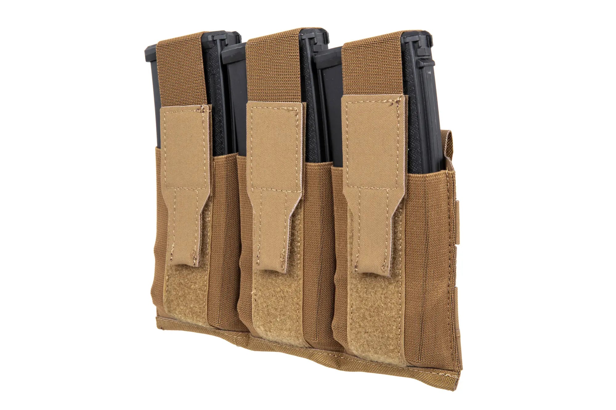 Triple magazine pouch with flap Wosport Coyote Brown-1