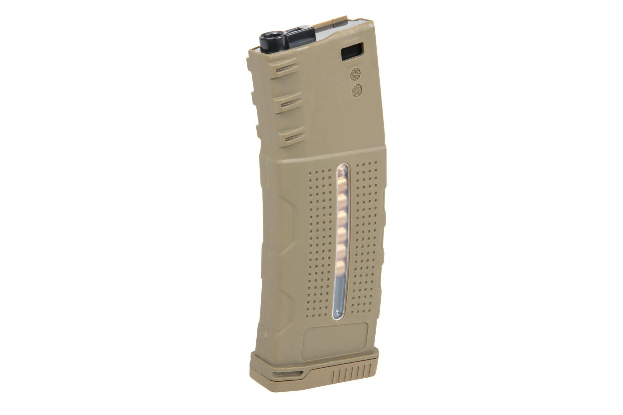 Polymer Mid-Cap Magazine for 150 Tornado BBs with dummy cartridges for M4/M16 Tan replicas