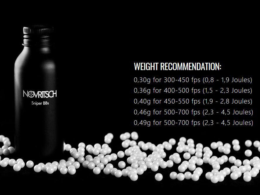 Novritsch SNIPER BBs Premium BIO Pellets 0.46g, 530 BBs - White
