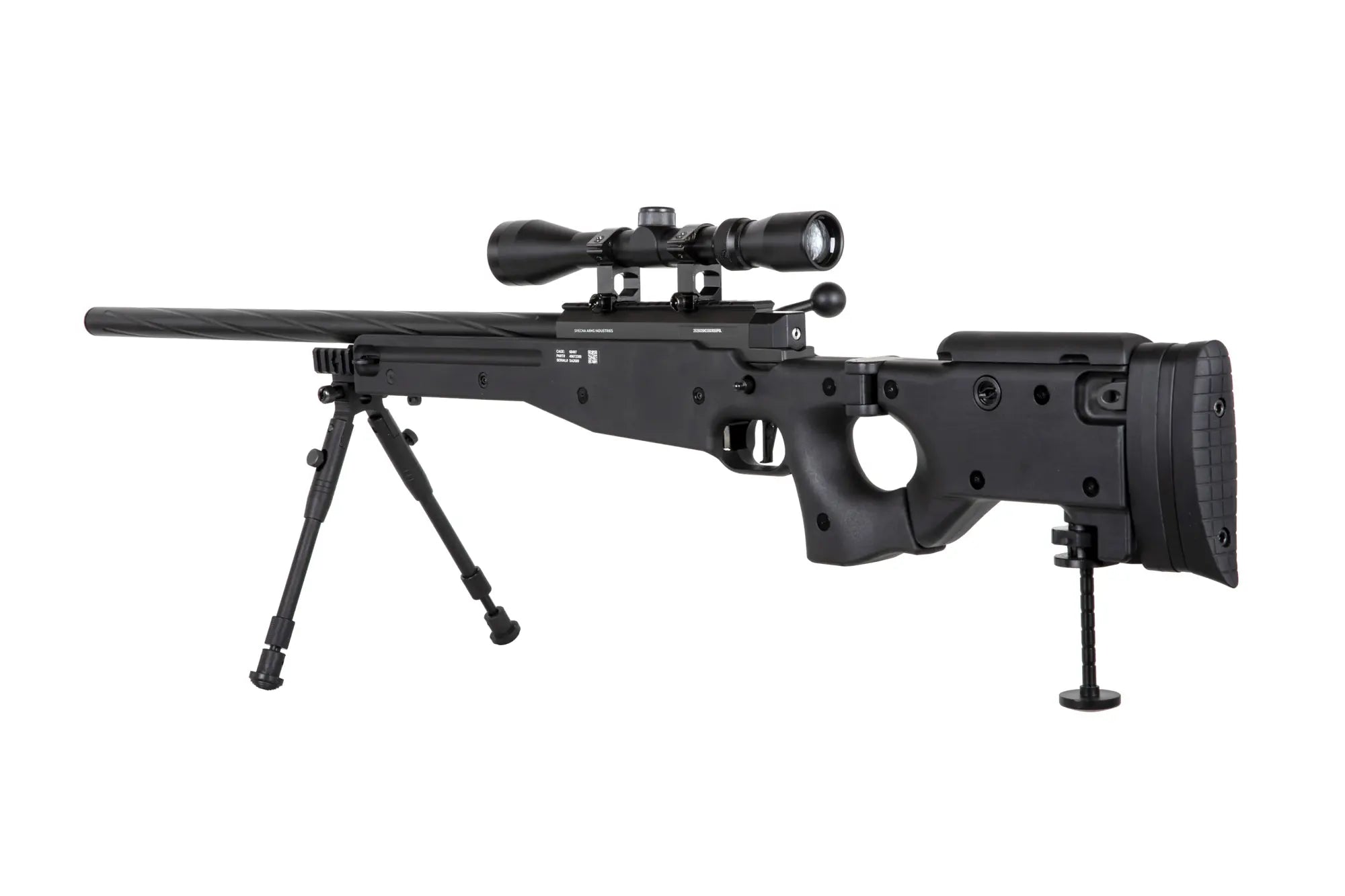 Specna Arms SA-S14 sniper airsoft rifle with scope and bipod Black