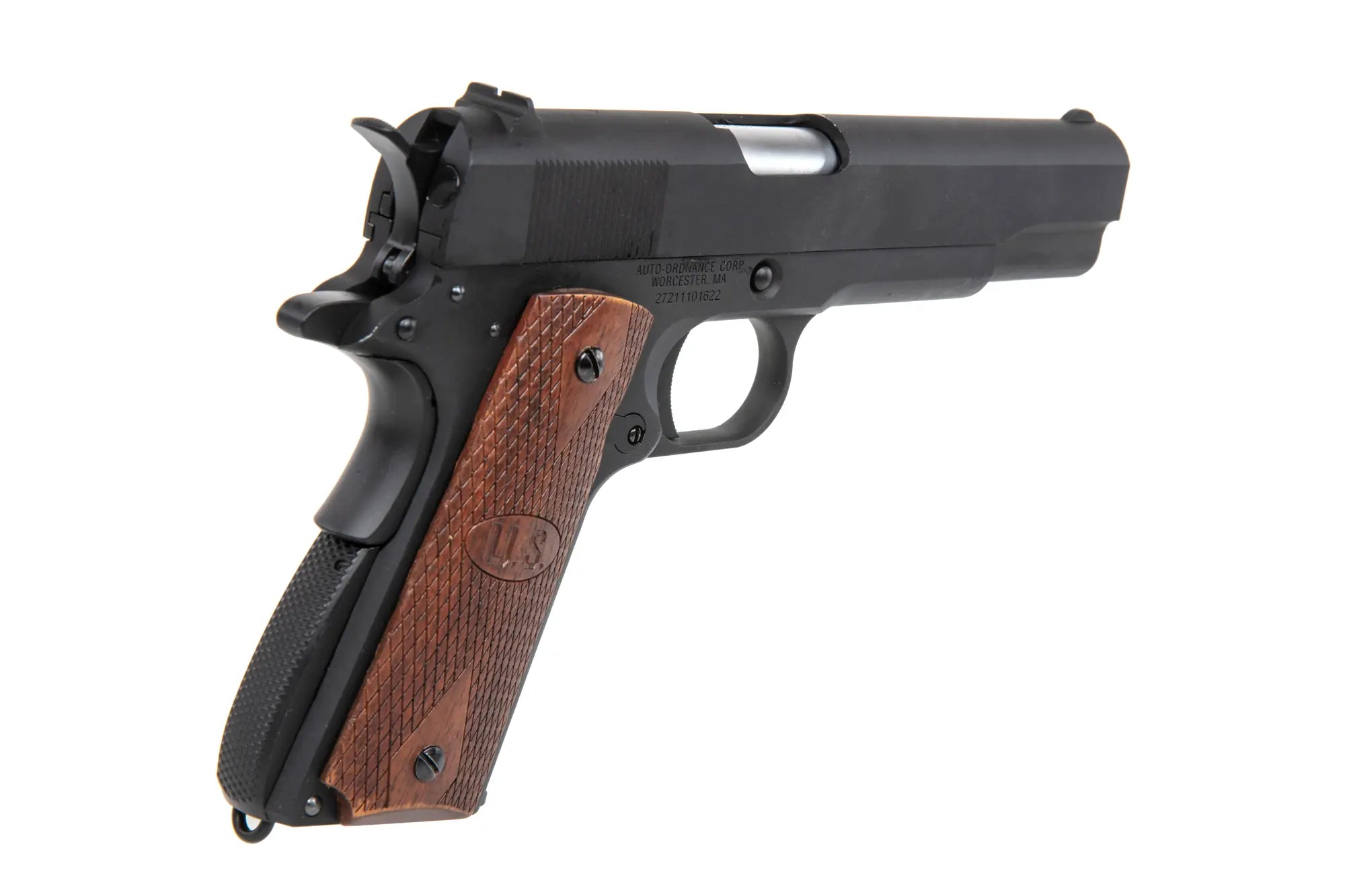 GBB CyberGun Auto Ordnance M1911A1 pistol - Matt Black Wood