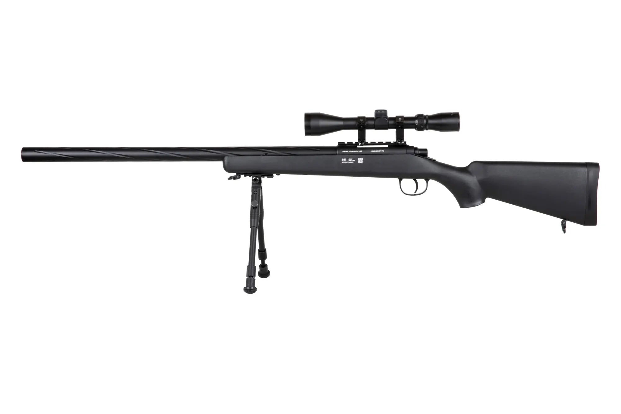 Specna Arms SA-S12 sniper airsoft rifle with scope and bipod Black-1
