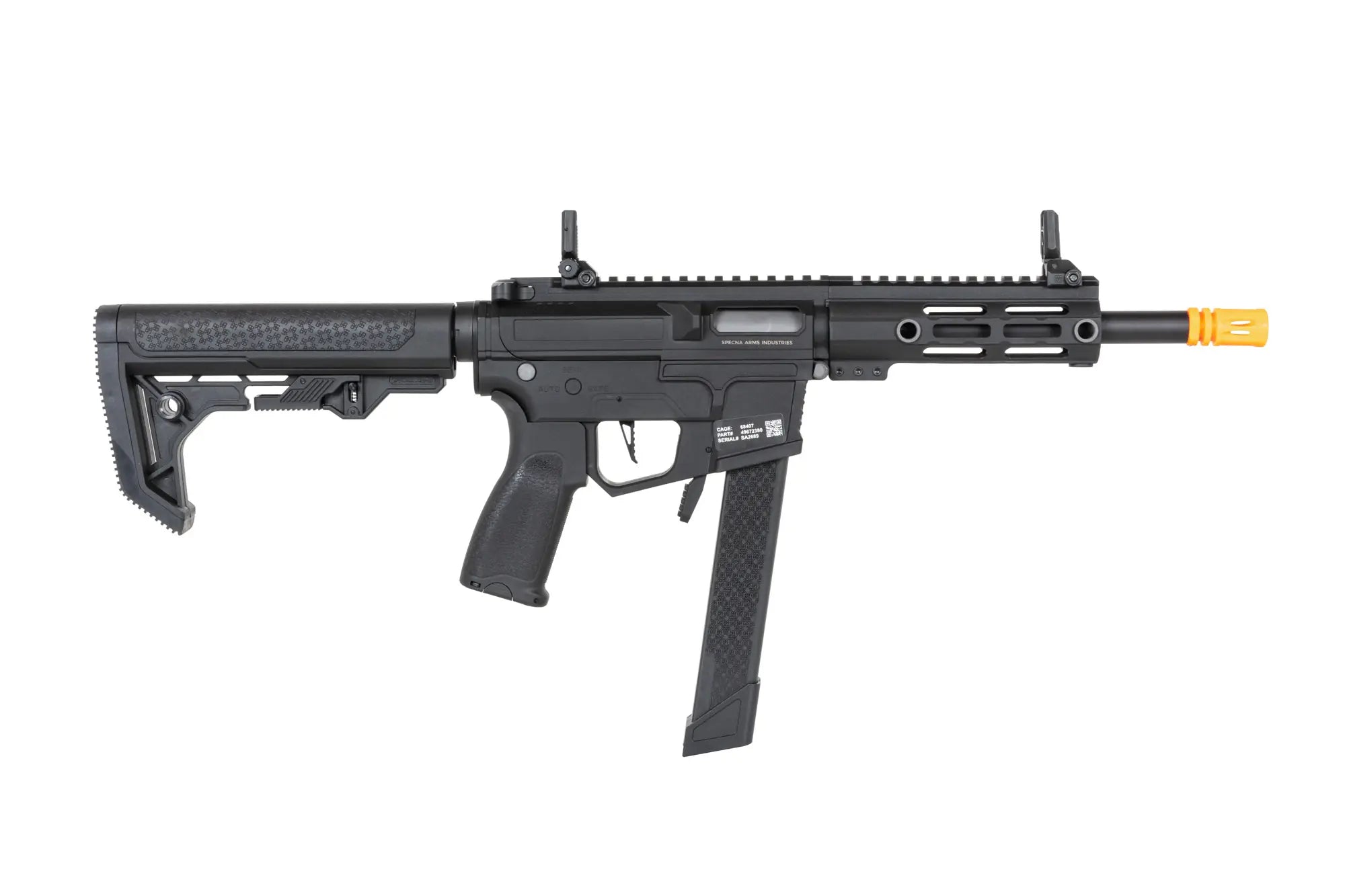 Airsoft Replica SA-FX01 FLEX HAL ETU machine gun with orange flash hider