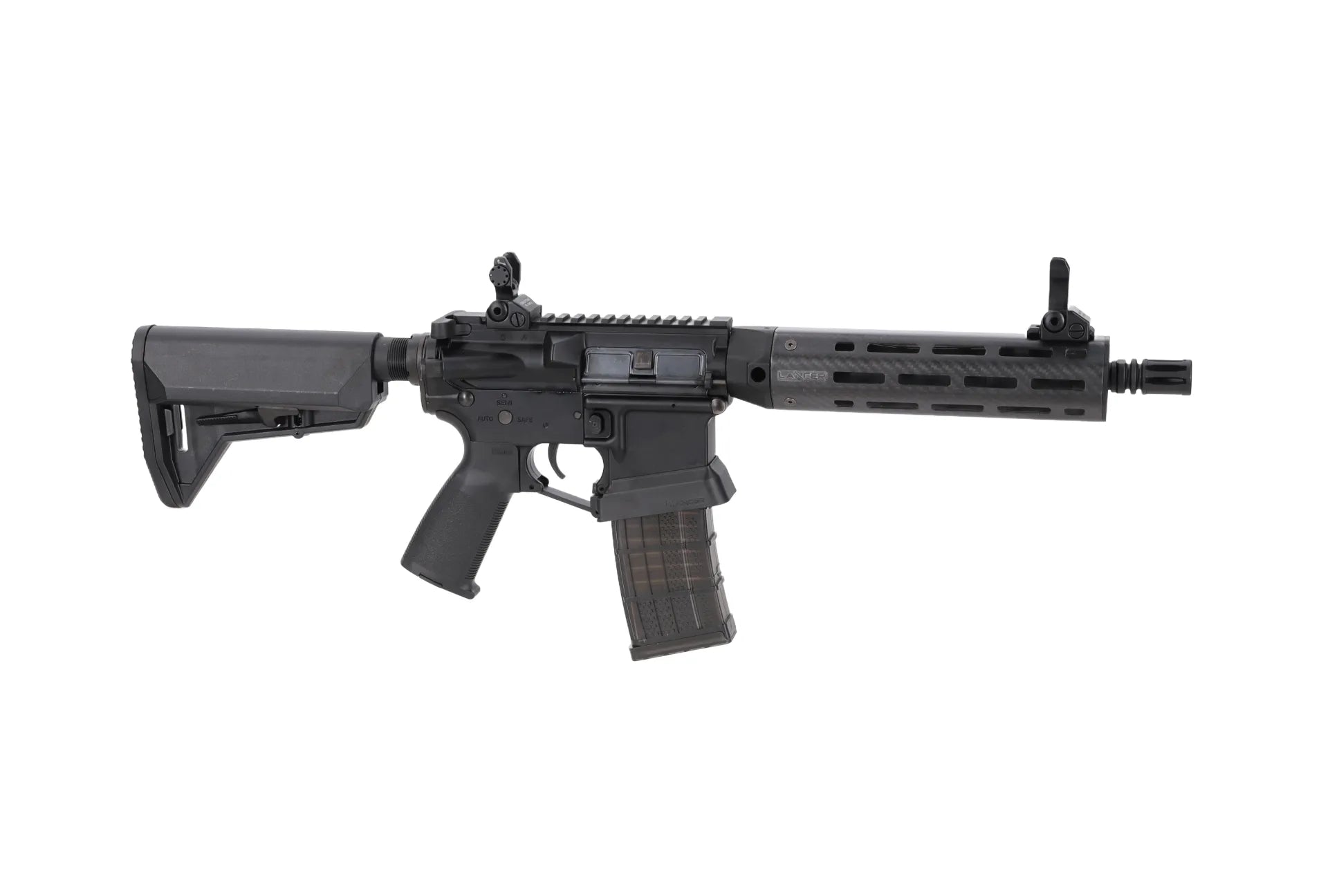 King Arms x Lancer Systems airsoft Carbine L15 LCH7 8" Real Carbon Black-1