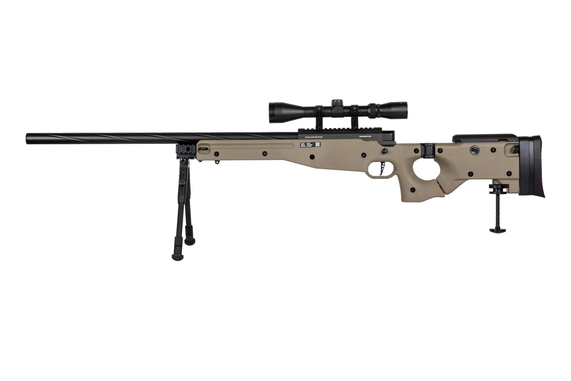 Specna Arms SA-S14 sniper airsoft rifle with scope and bipod Tan-1