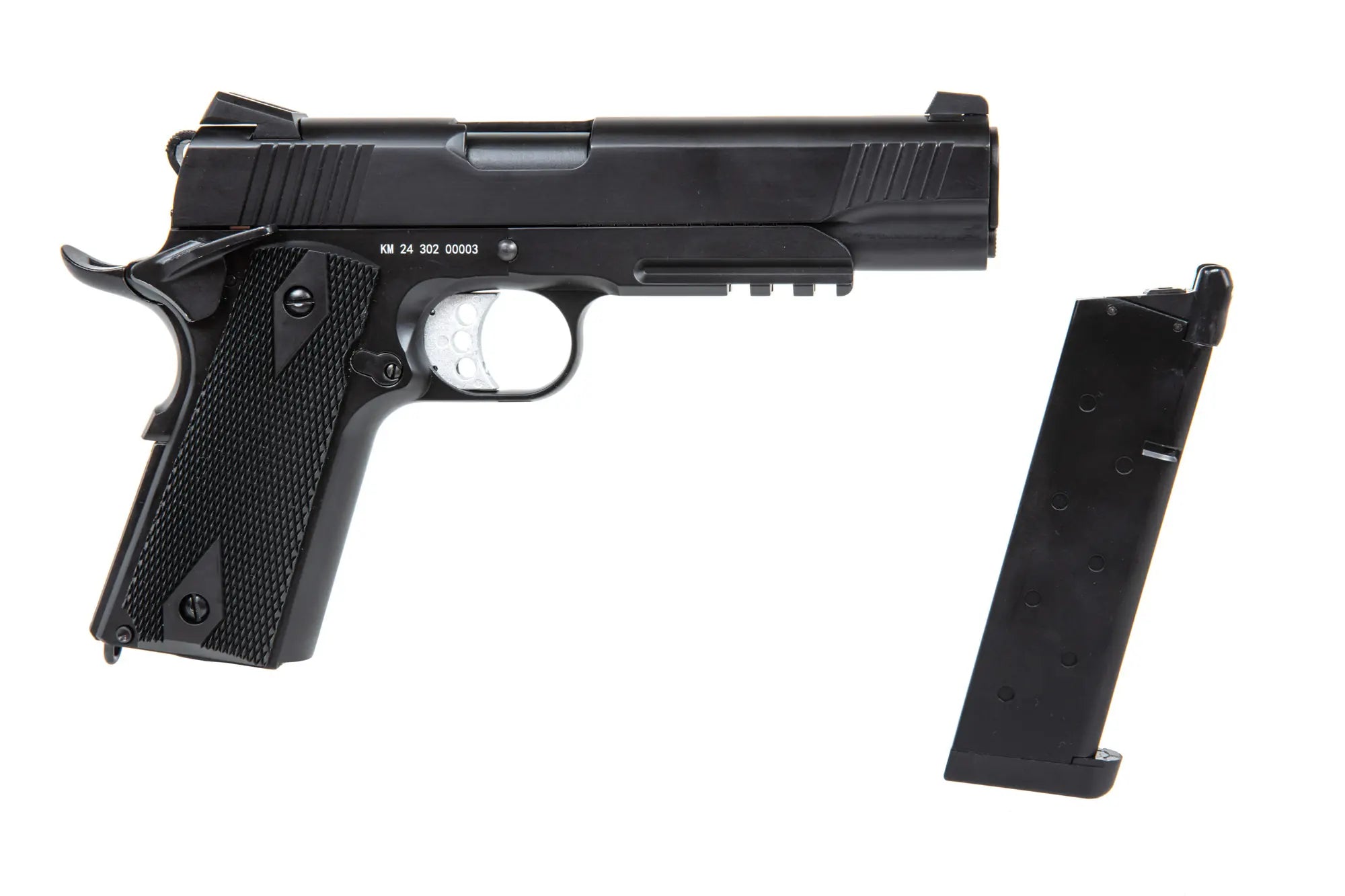 Double Bell M1911 302 Black pistol replica-1