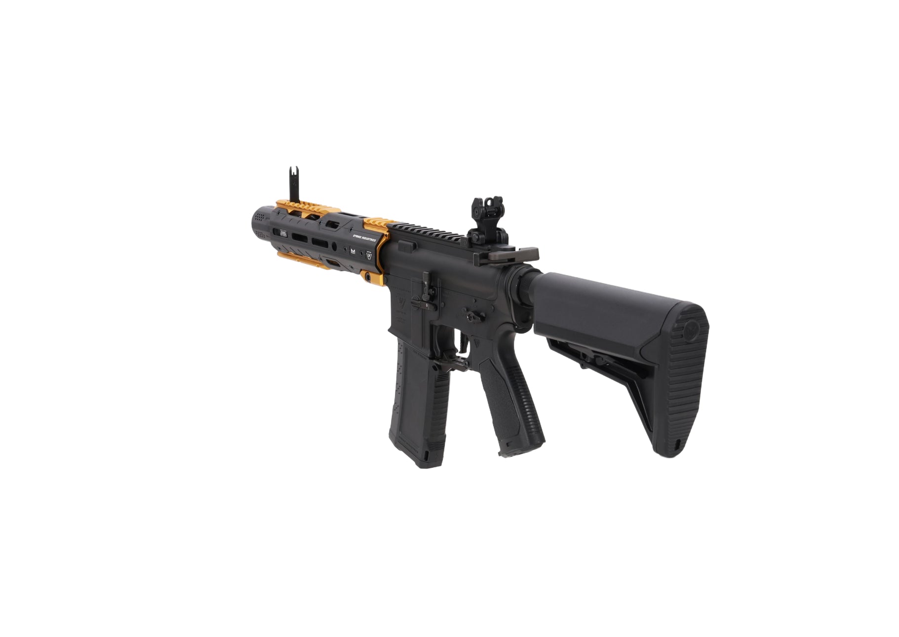 King Arms x Strike Industries Sentinel GRIDLOK® 8.5" Aster SE ETU Black and Gold airsoft Carbine-2
