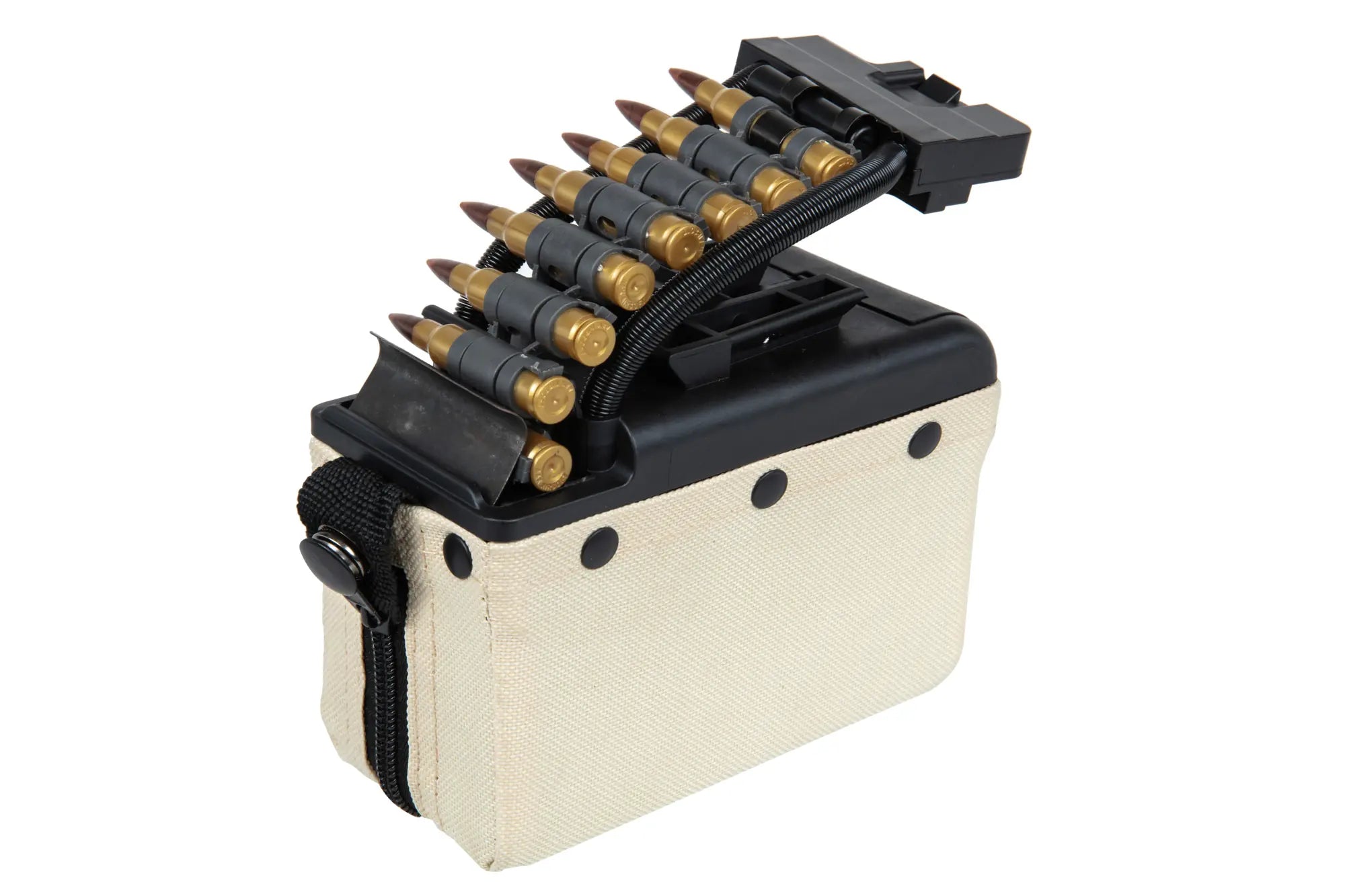 A&K electric box magazine for 2000 BBs for M249 type replicas with a tan ammunition imitation-1