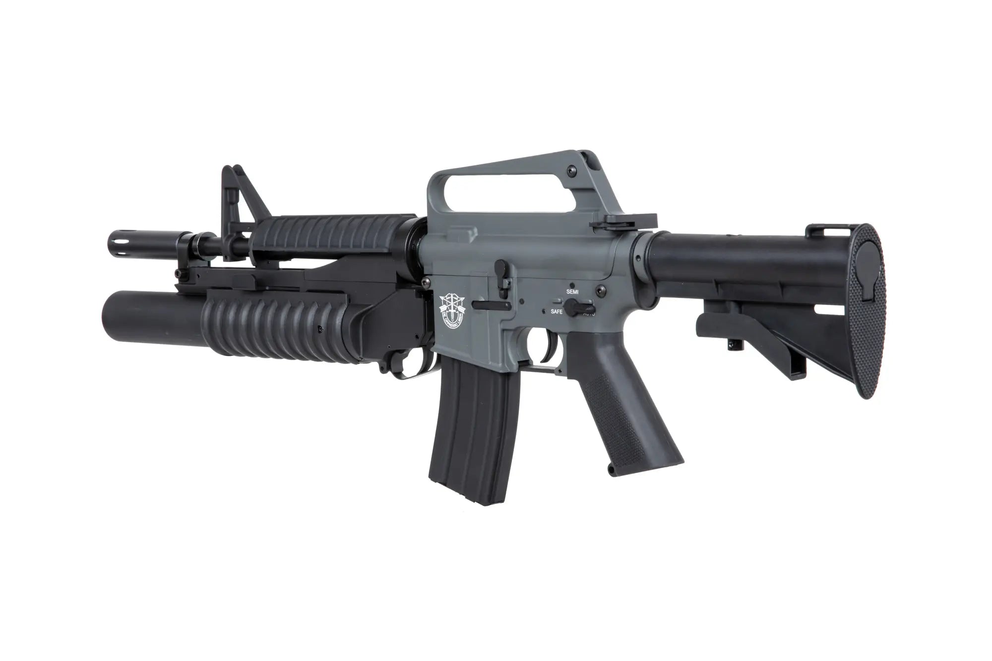 E&C EC-704 Kestrel ETU ASG carbine with grenade launcher Grey