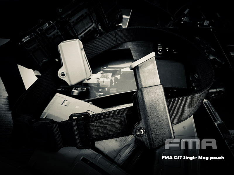 FMA Pistol Magazine Pouch 9mm Luger - Black, Durable Plastic