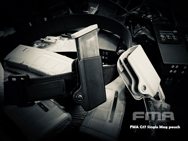 FMA Pistol Magazine Pouch 9mm Luger - Black, Durable Plastic