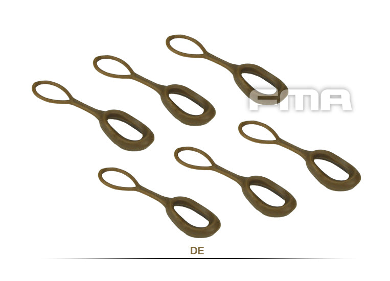 FMA Enlarged Zipper Slider Puller, 6 pcs - Tan