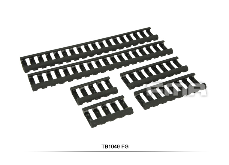 FMA Rubber Ladder Z70 RIS Rail Cover, 6 Pieces - Ranger Green