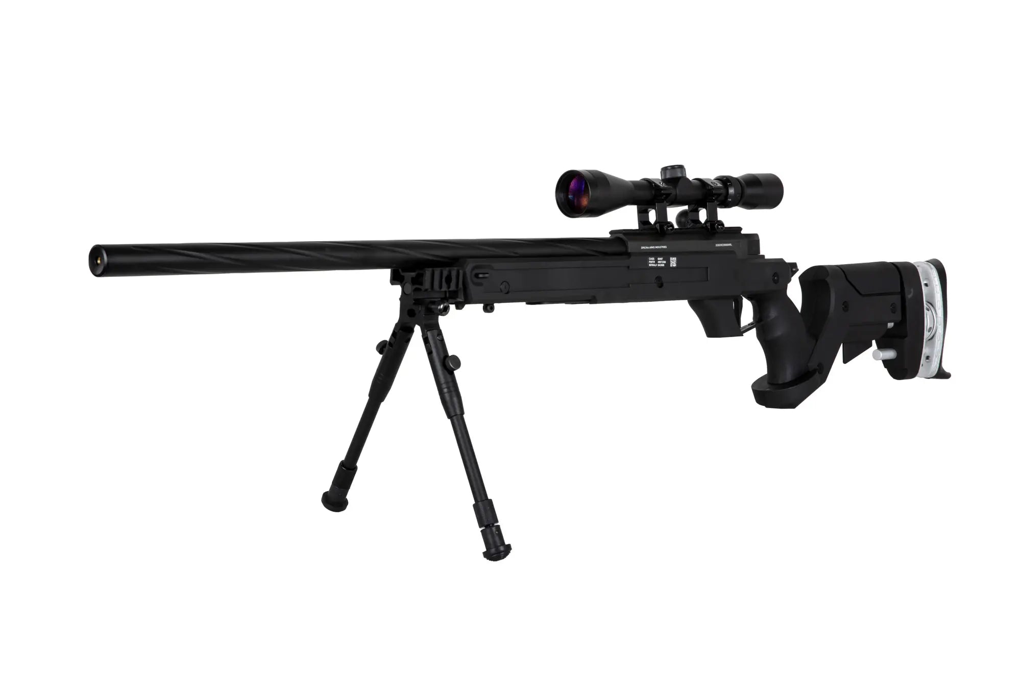 SA-S13 sniper airsoft rifle with scope and bipod - black