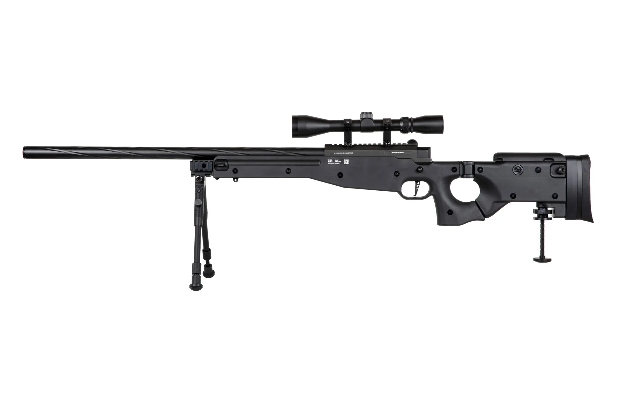 Specna Arms SA-S14 sniper airsoft rifle with scope and bipod Black-1