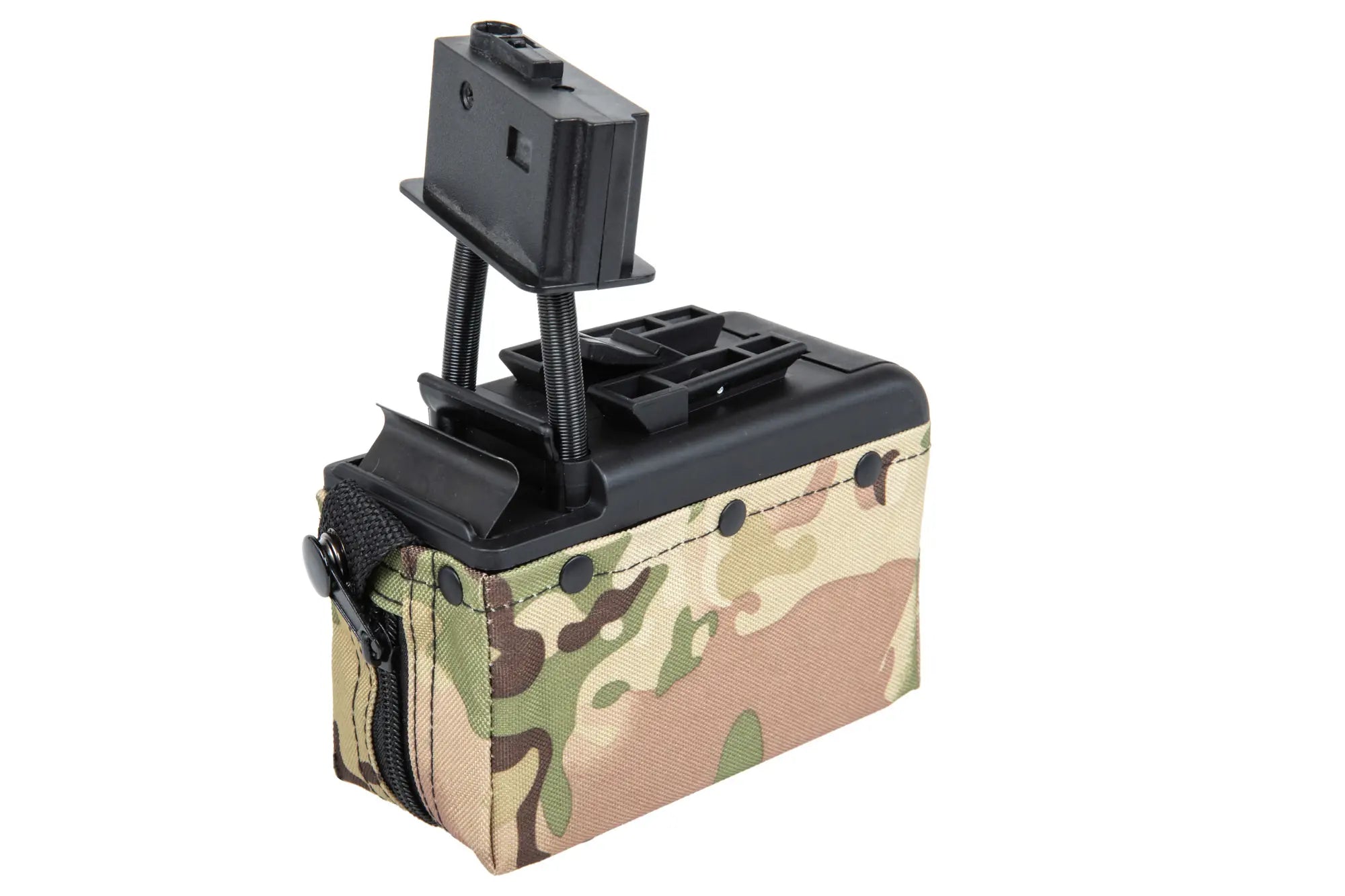 A&K electric box magazine for 2000 BBs for M249 replicas in Multicam