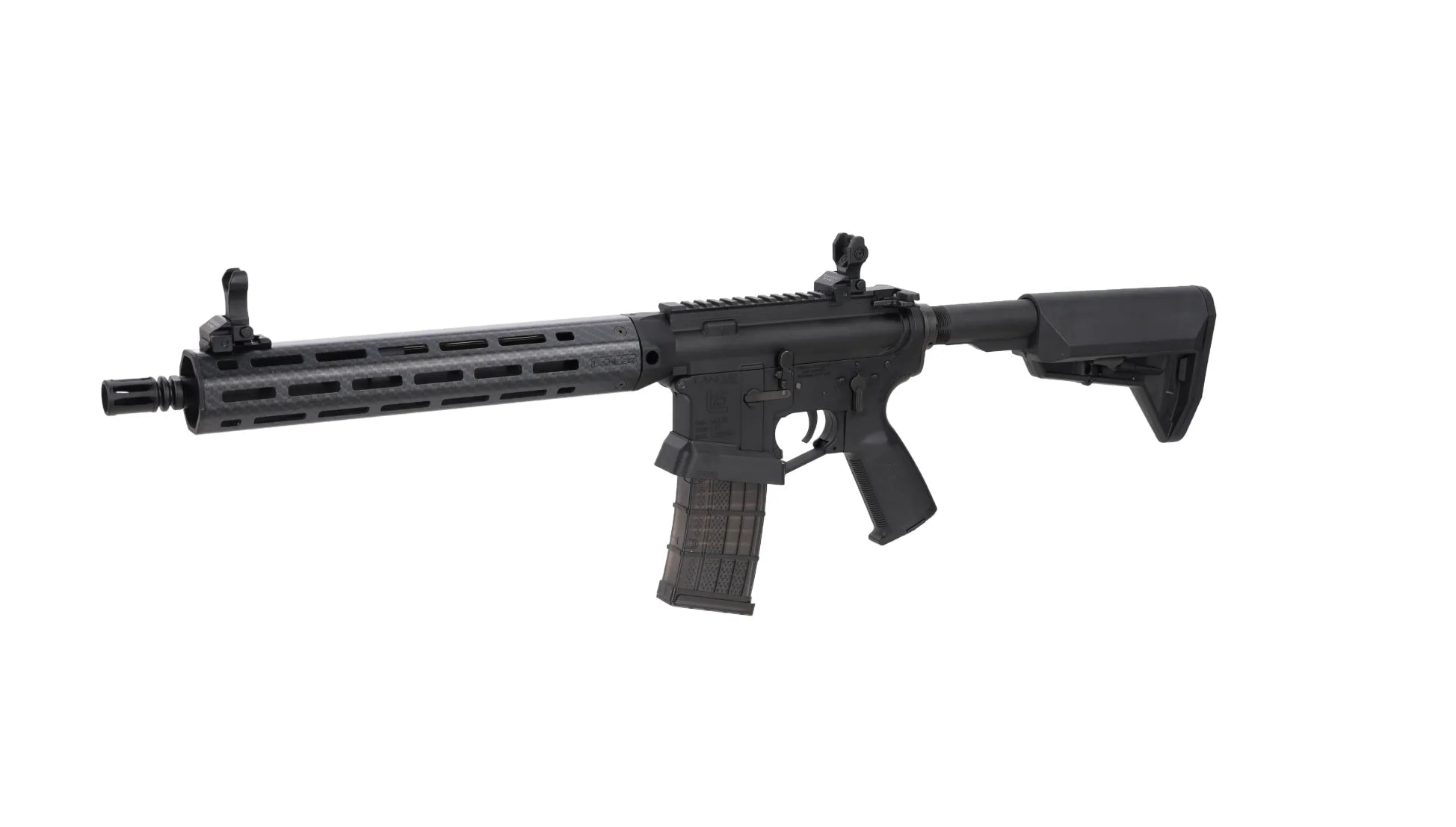 King Arms x Lancer Systems airsoft Carbine L15 LCH7 12" Faux Carbon Black-4
