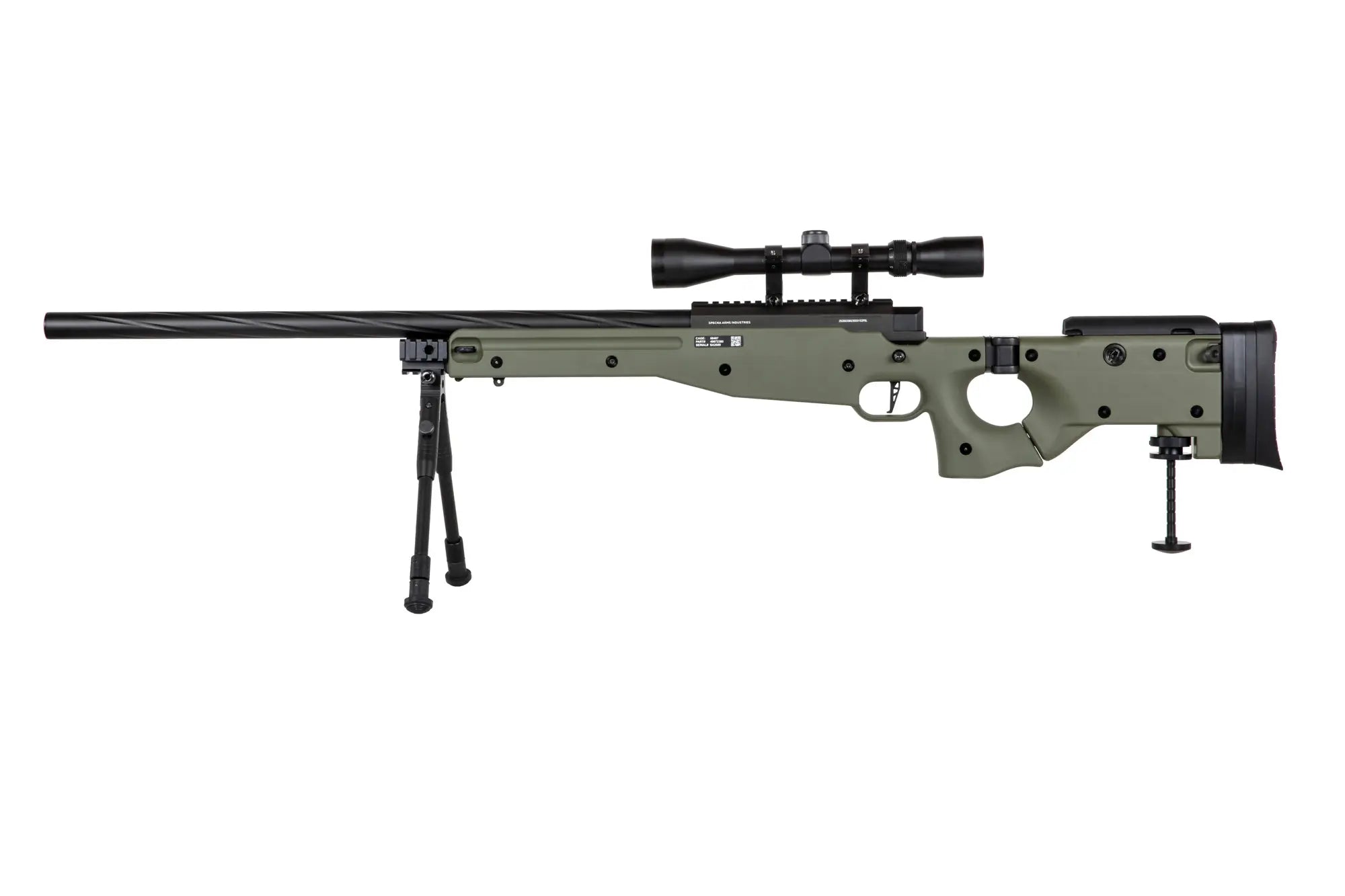 Specna Arms SA-S14 sniper airsoft rifle with scope and bipod Olive