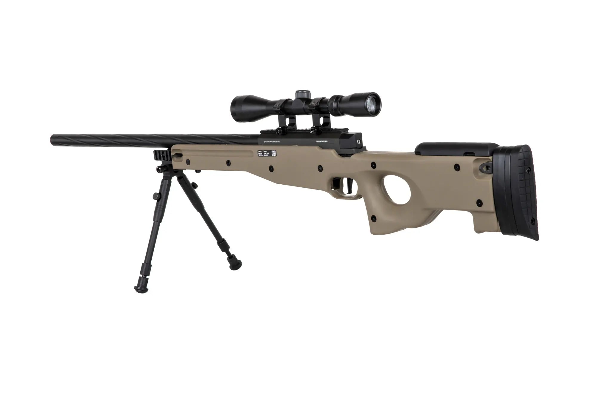 Specna Arms SA-S11 sniper airsoft rifle with scope and bipod Tan