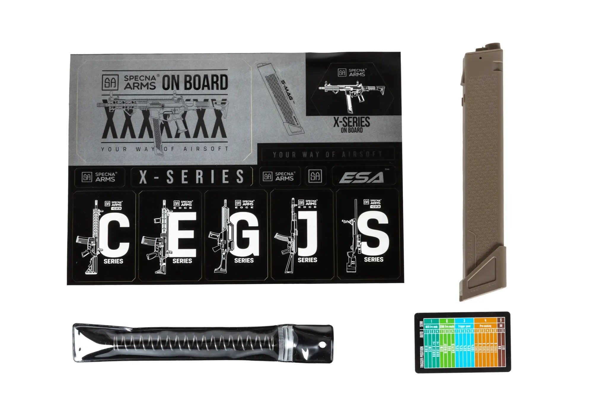 Airsoft Replica SA-FX02 FLEX HAL ETU Half-Tan submachine gun with orange flash hider