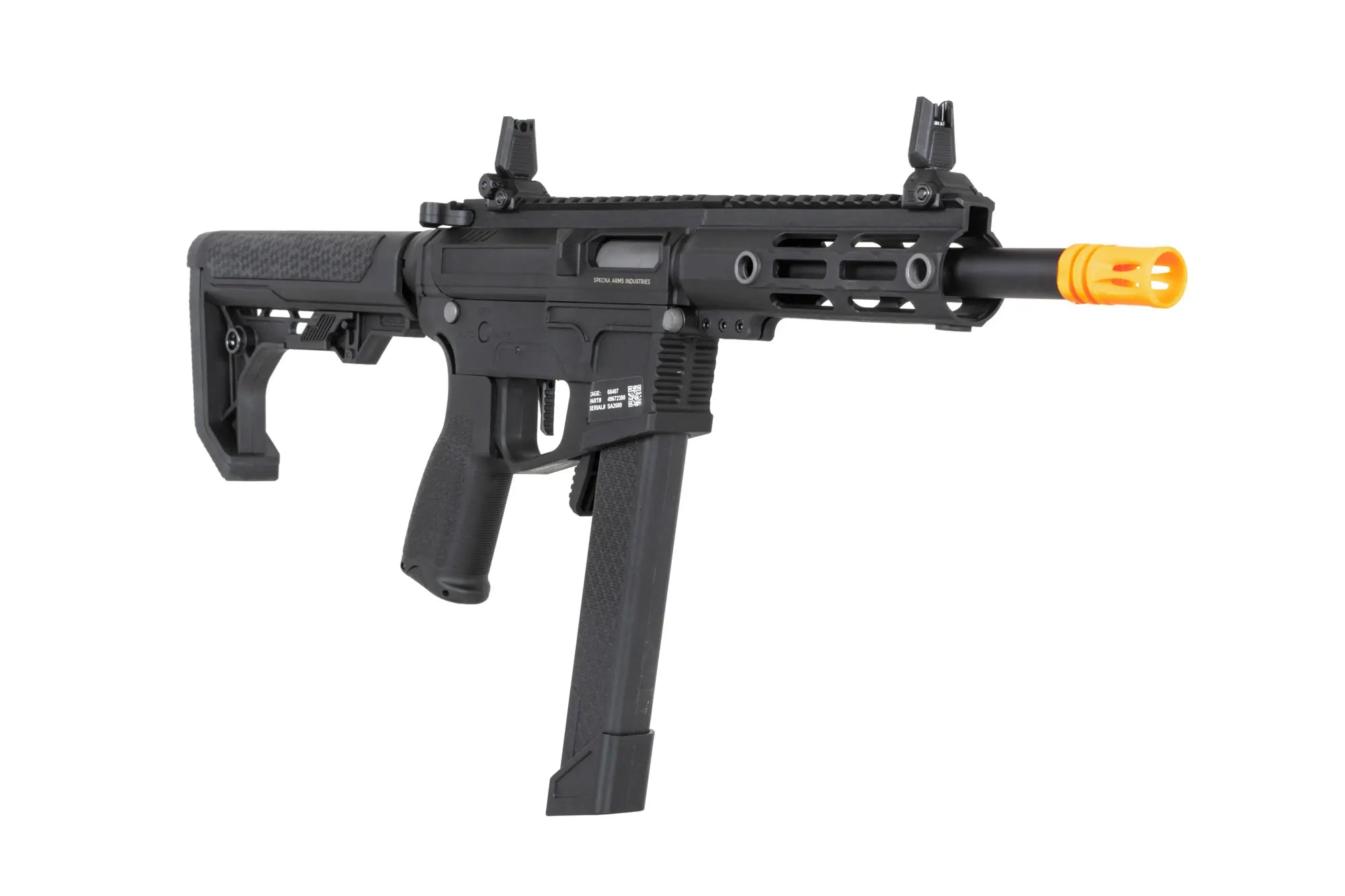 Airsoft Replica SA-FX01 FLEX HAL ETU machine gun with orange flash hider