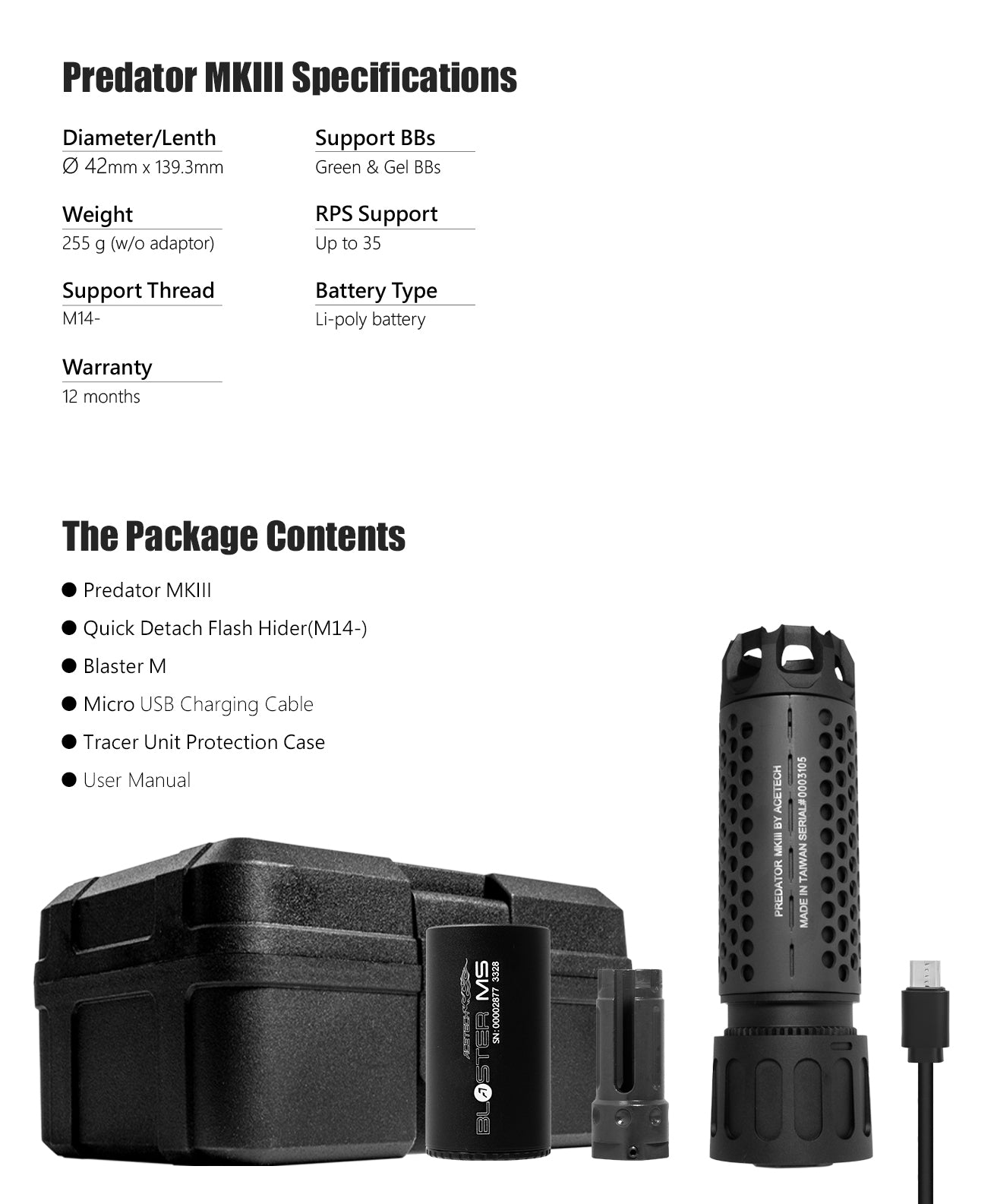 PREDATOR MKIII (BLASTER MS) QD Tracer Suppressor