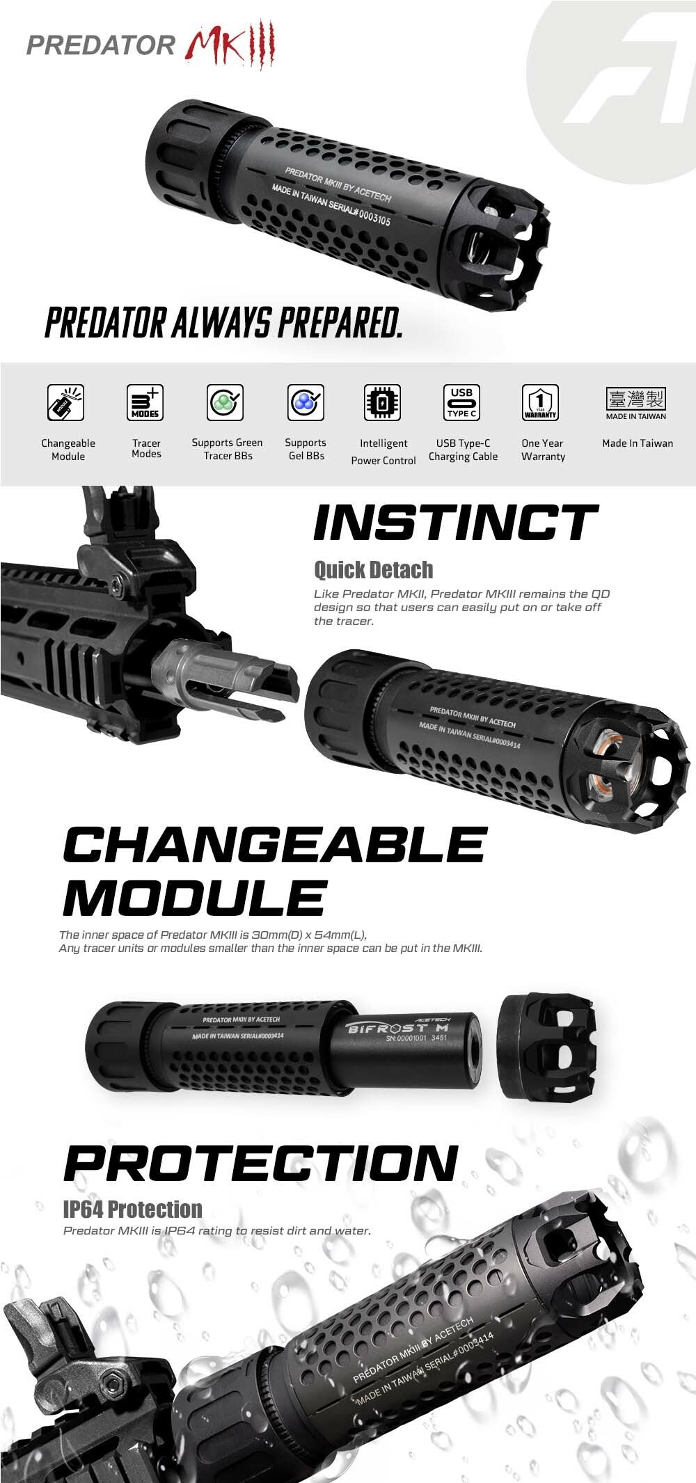 PREDATOR MKIII (BLASTER MS) QD Tracer Suppressor