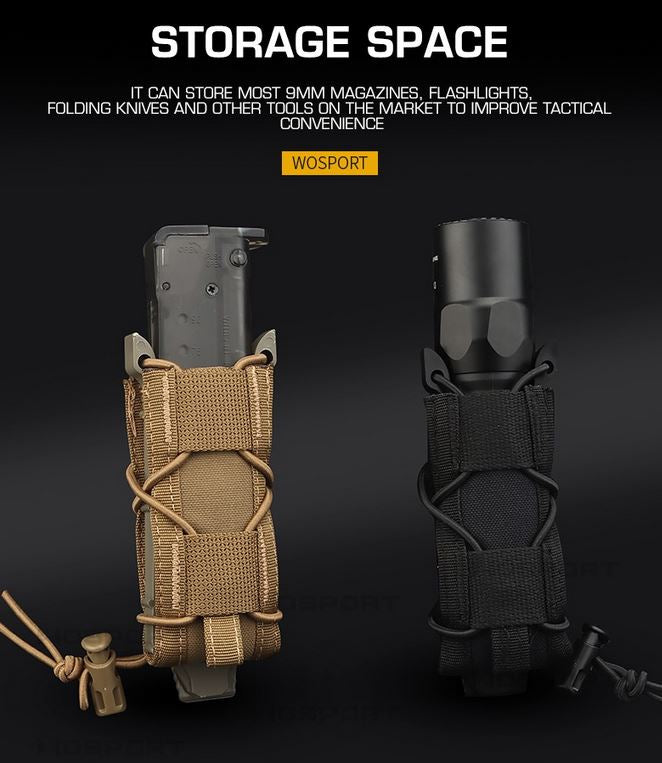 WST Tiger Type 9mm Magazine Molle Pouch - Black Home > All products > Airsoft equipment and guns cases > Pouches, pockets, discarders > Pistol trays pisses Wosport