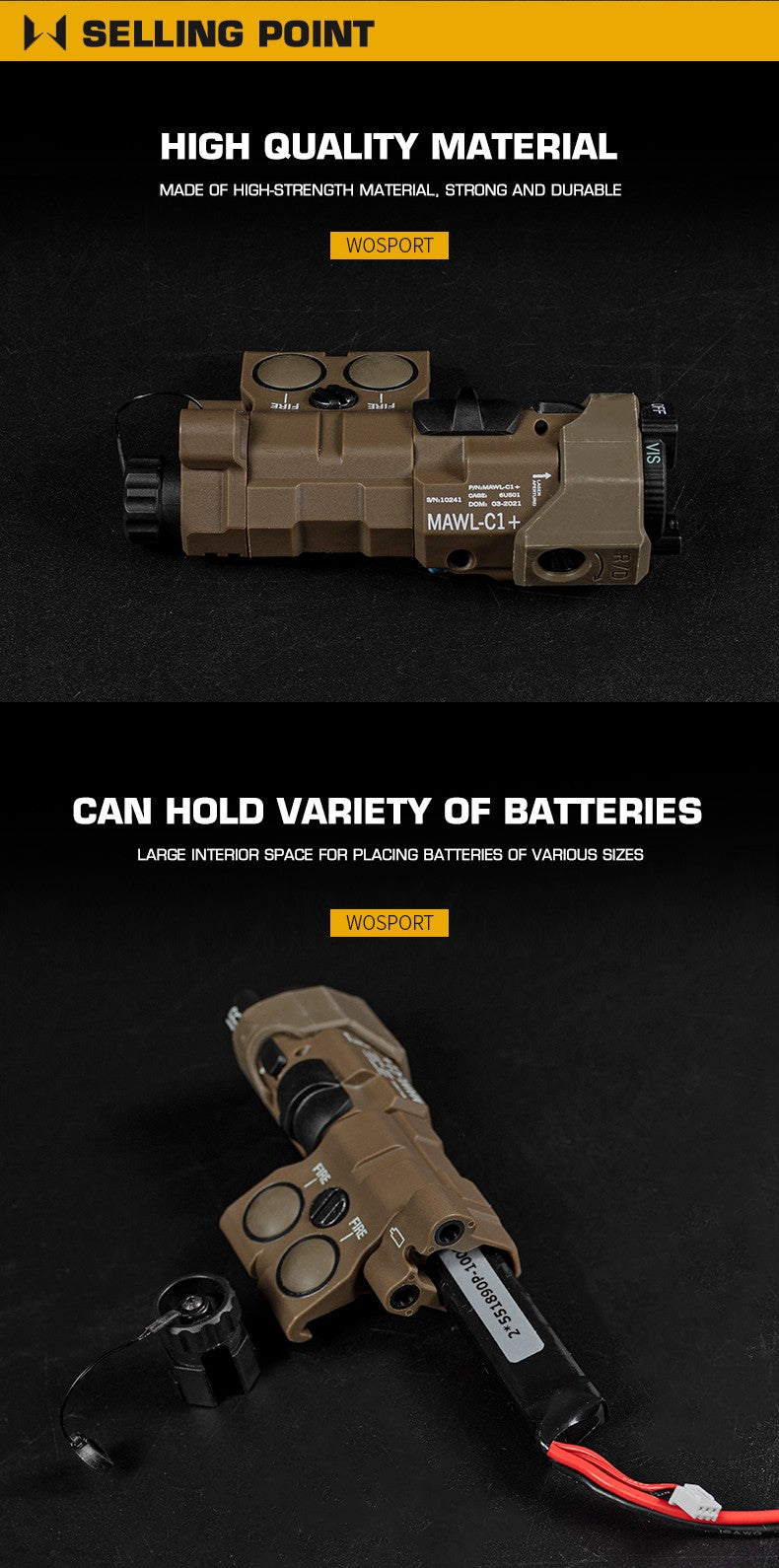 MAWL-C1 Battery Box - Black Battery Case Wosport