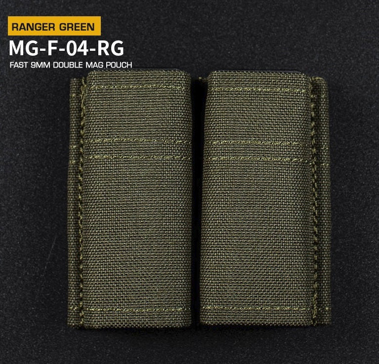 FAST Type Double 9mm Magazine Pouch - Ranger Green Home > All products > Airsoft equipment and guns cases > Pouches, pockets, discarders > Pistol trays pisses Wosport
