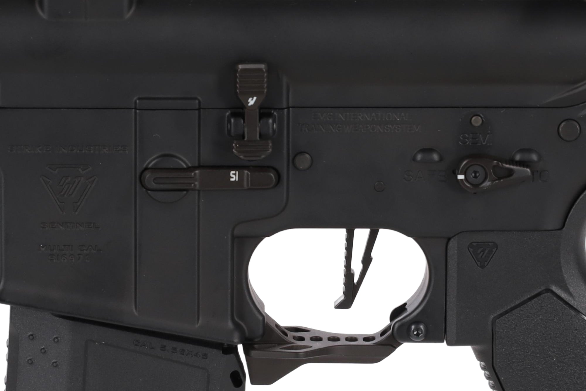 King Arms x Strike Industries Sentinel GRIDLOK® 8.5" Aster SE ETU Black and Gold airsoft Carbine-7