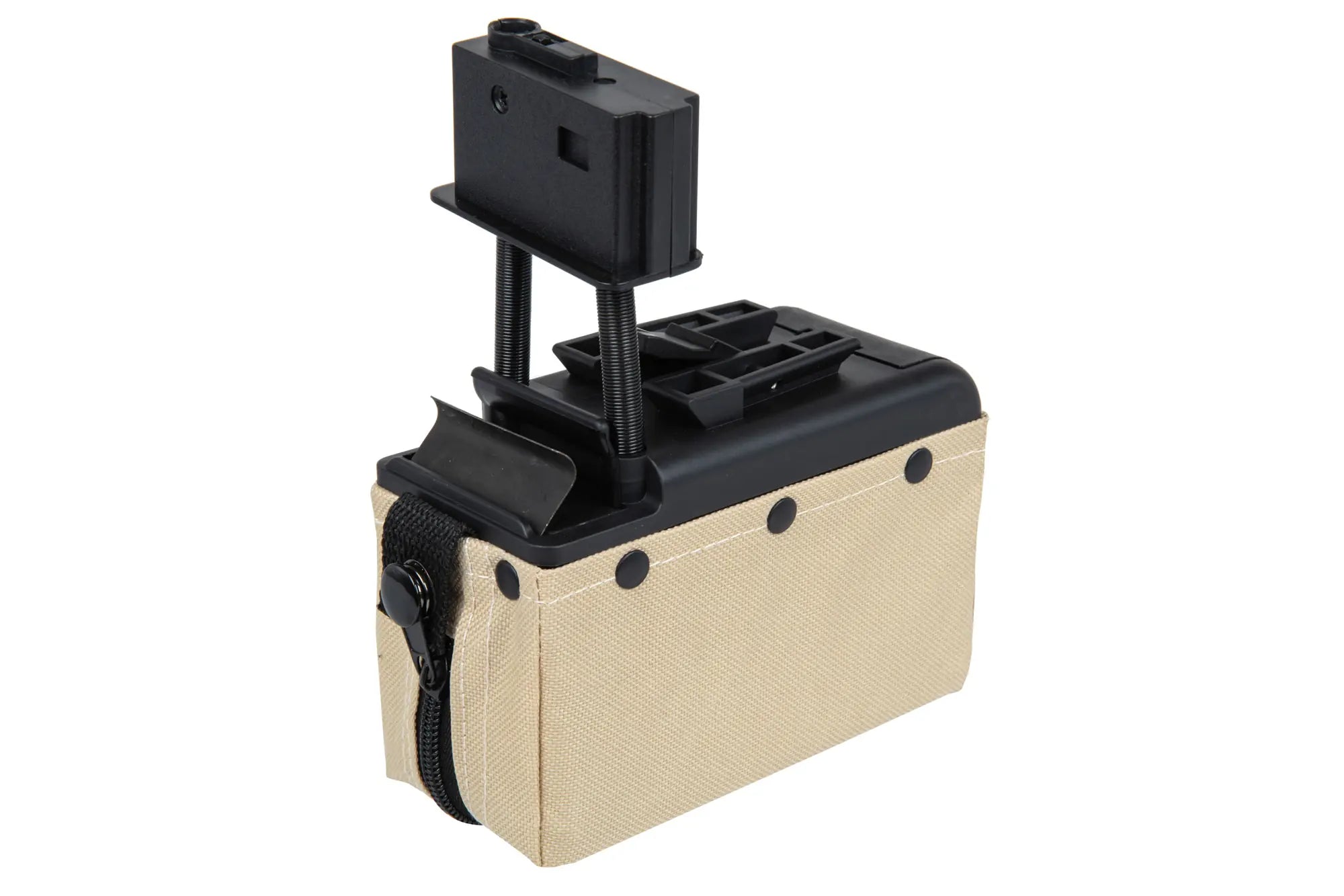 A&K electric box magazine for 2000 BBs for M249 type replicas in Tan-1