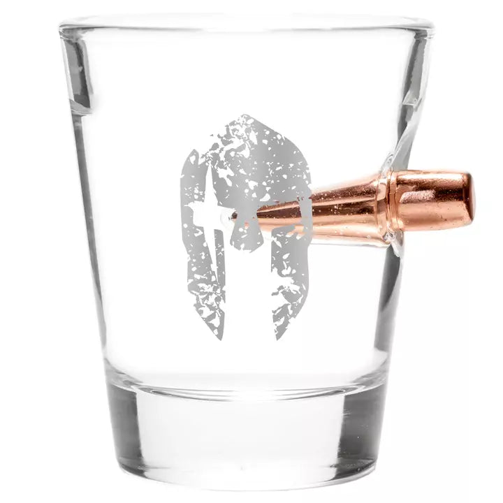 Shot Glass with .308 Bullet - Molon Labe-1
