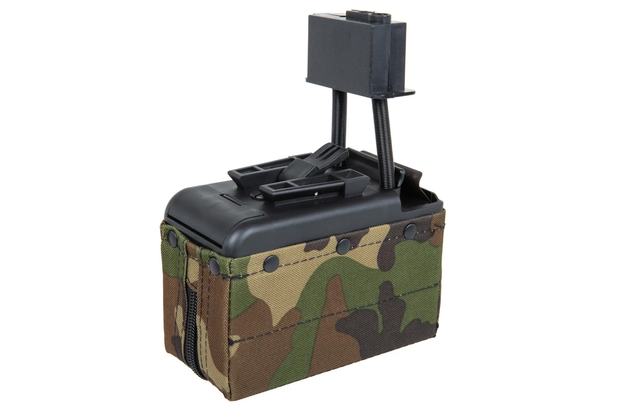 A&K electric box magazine for 2000 BBs for M249 Woodland type replicas