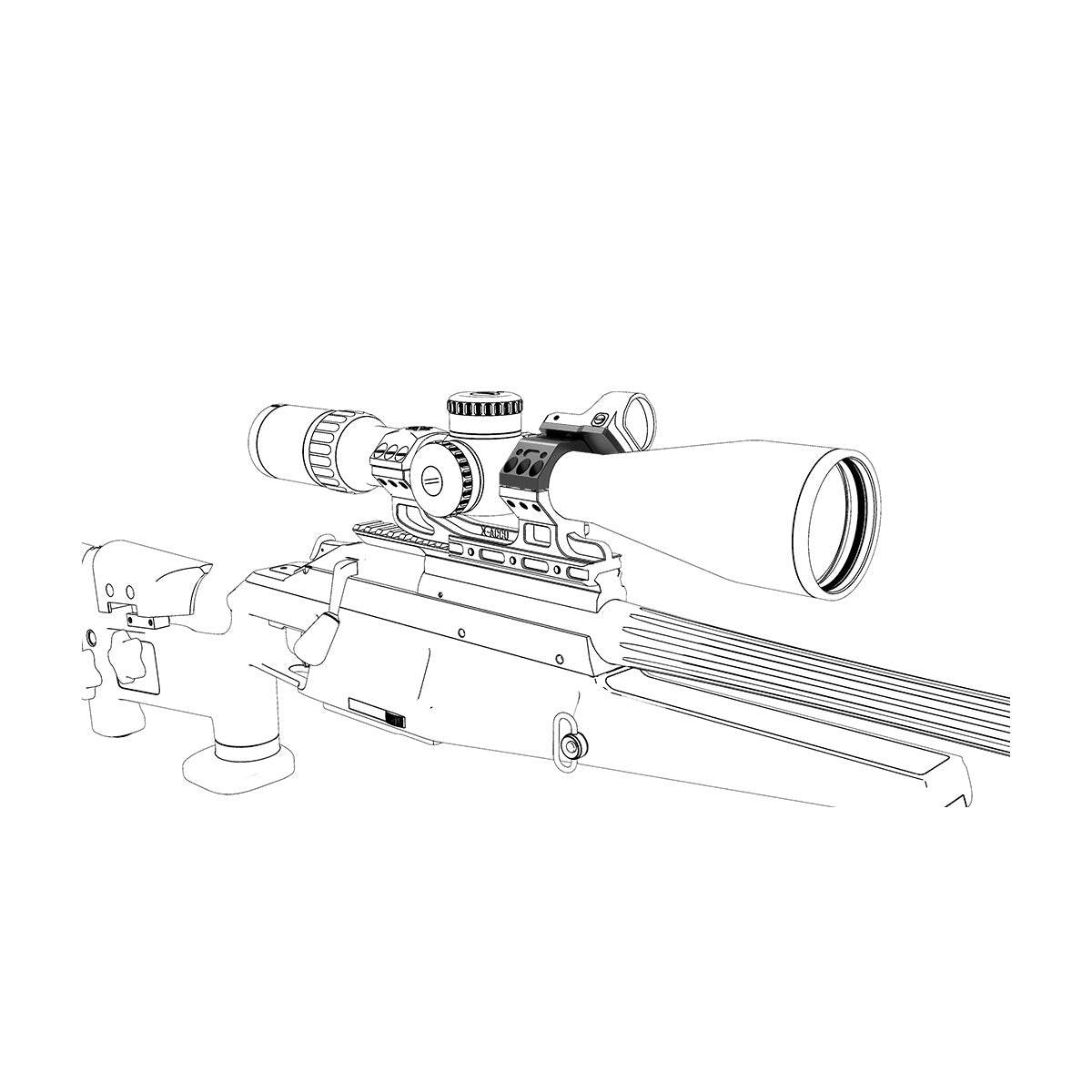 VO Mounting Kit for Red Dot Sight on 34mm X-ACCU Rings (6 screws) - Black