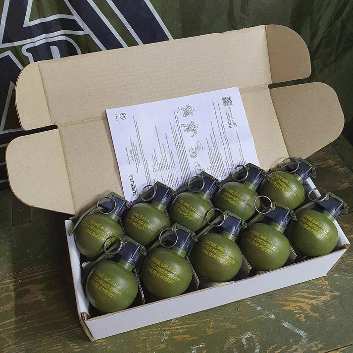 PYROSOFT 10x P-67M NATO Airsoft Hand Grenade (Chalk) - Green
