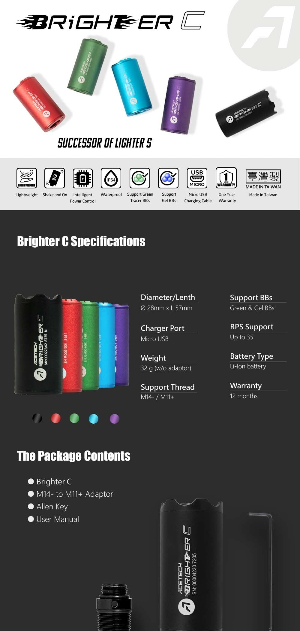 BRIGHTER C Tracer Unit - Red