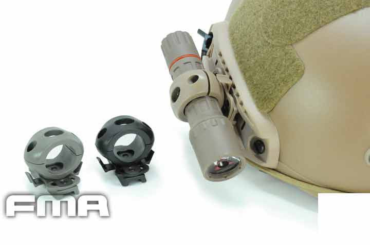 FMA 25mm Flashlight Single Clamp ARC Mount - Black