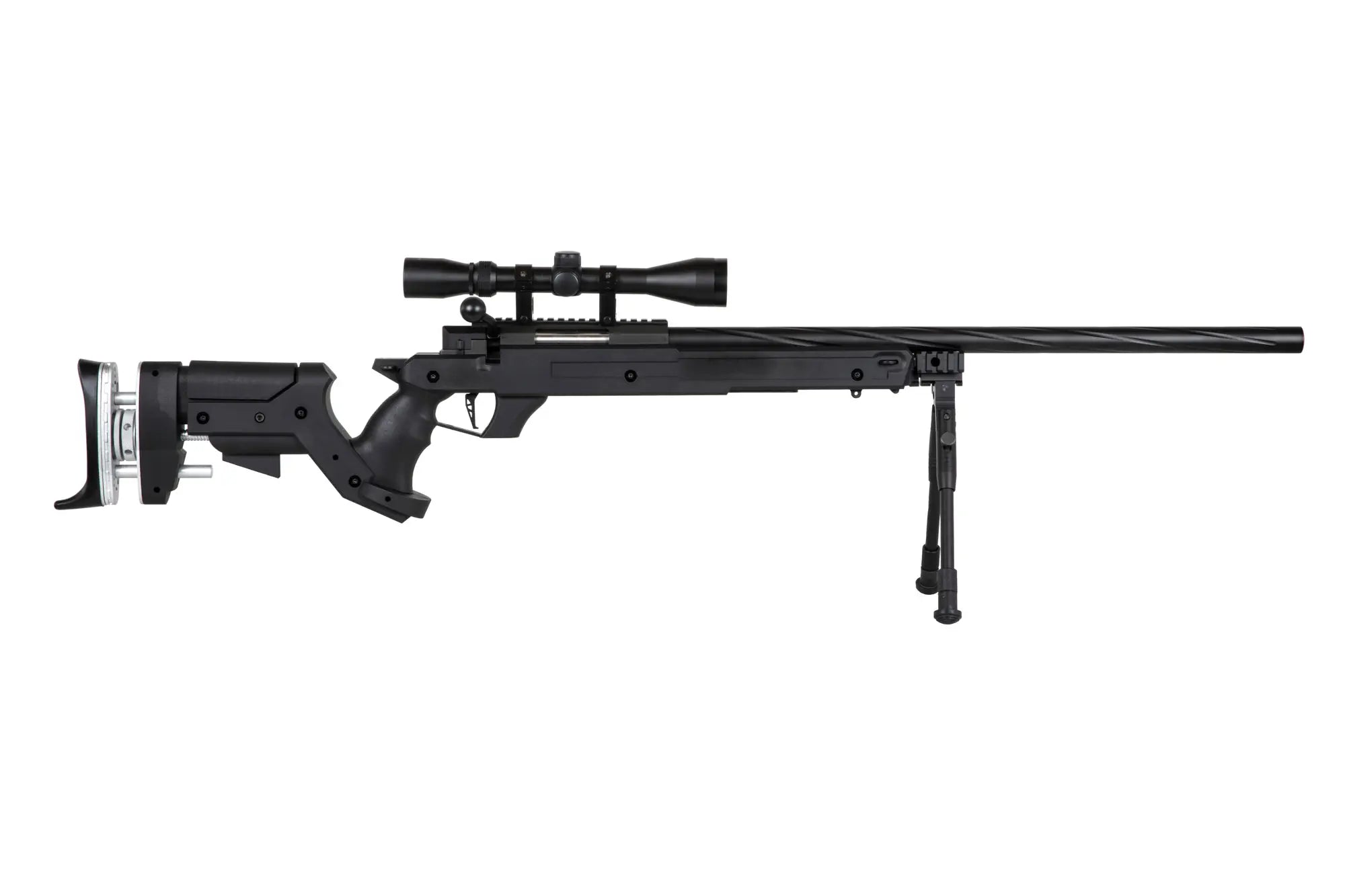 SA-S13 sniper airsoft rifle with scope and bipod - black-1