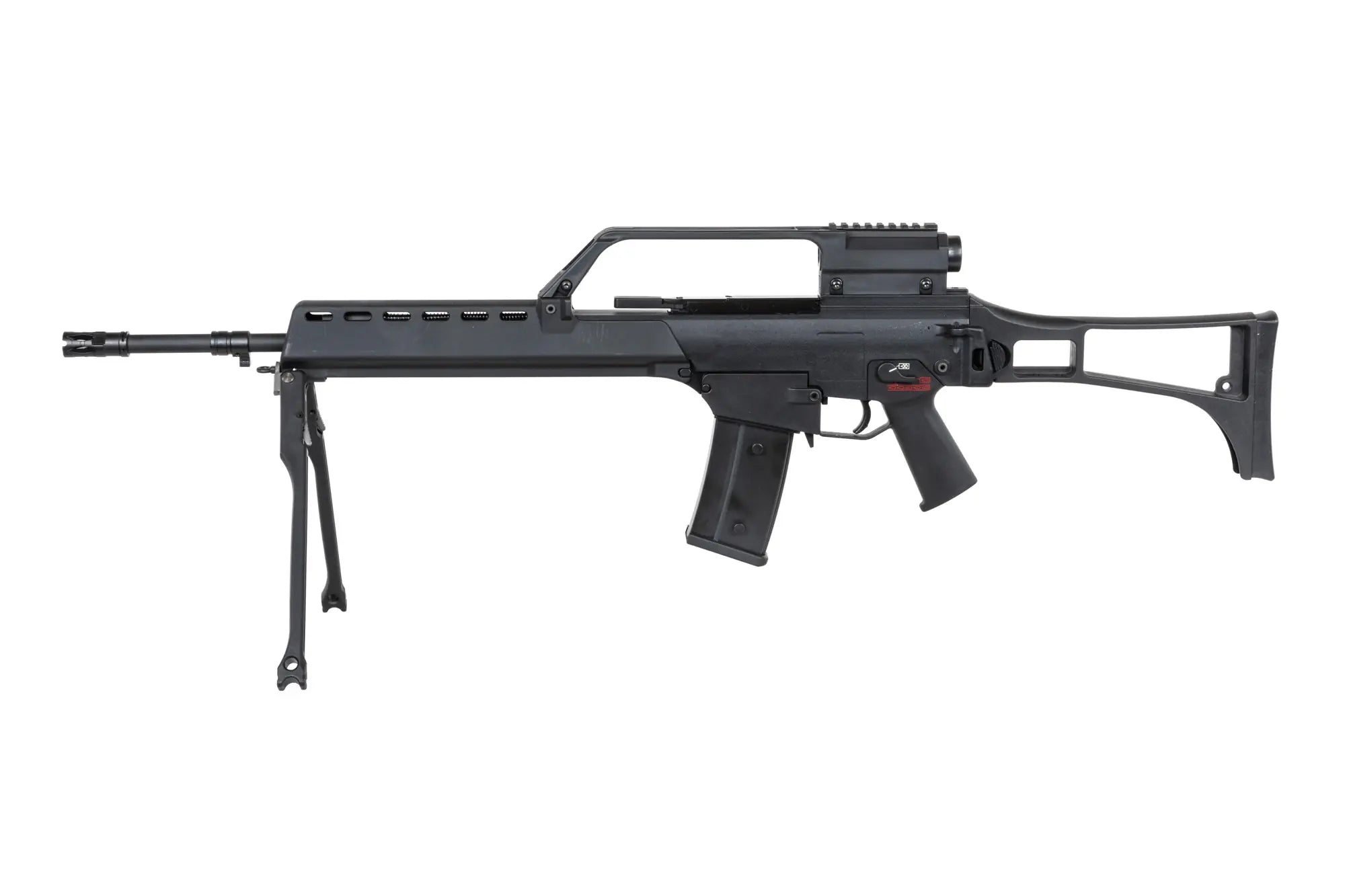 SRC DUAL POWER SR36K COB-301 airsoft carbine with bipod and scope Black