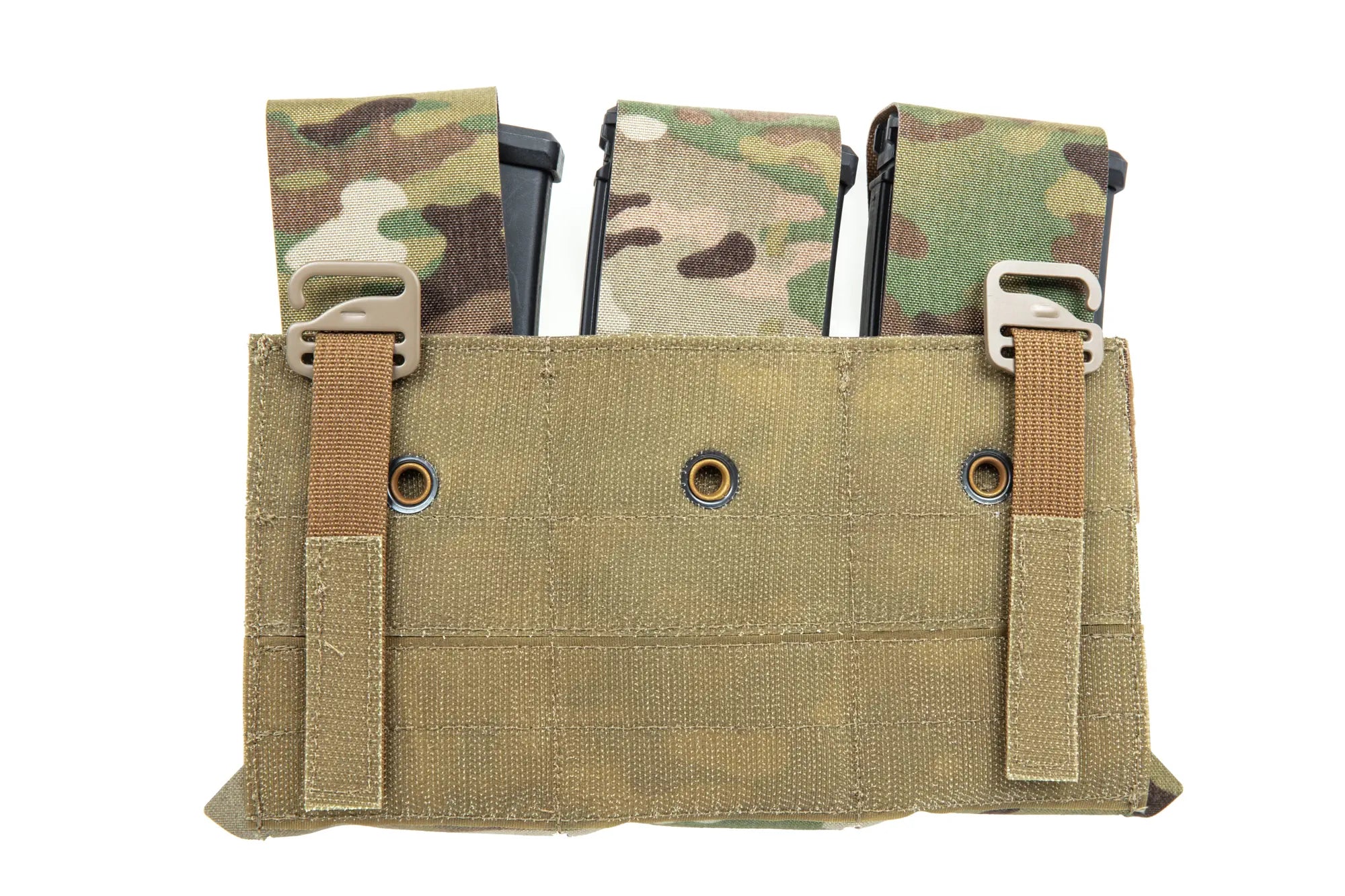 Pew Tactical FP12 panel with triple rifle magazine loader Multicam