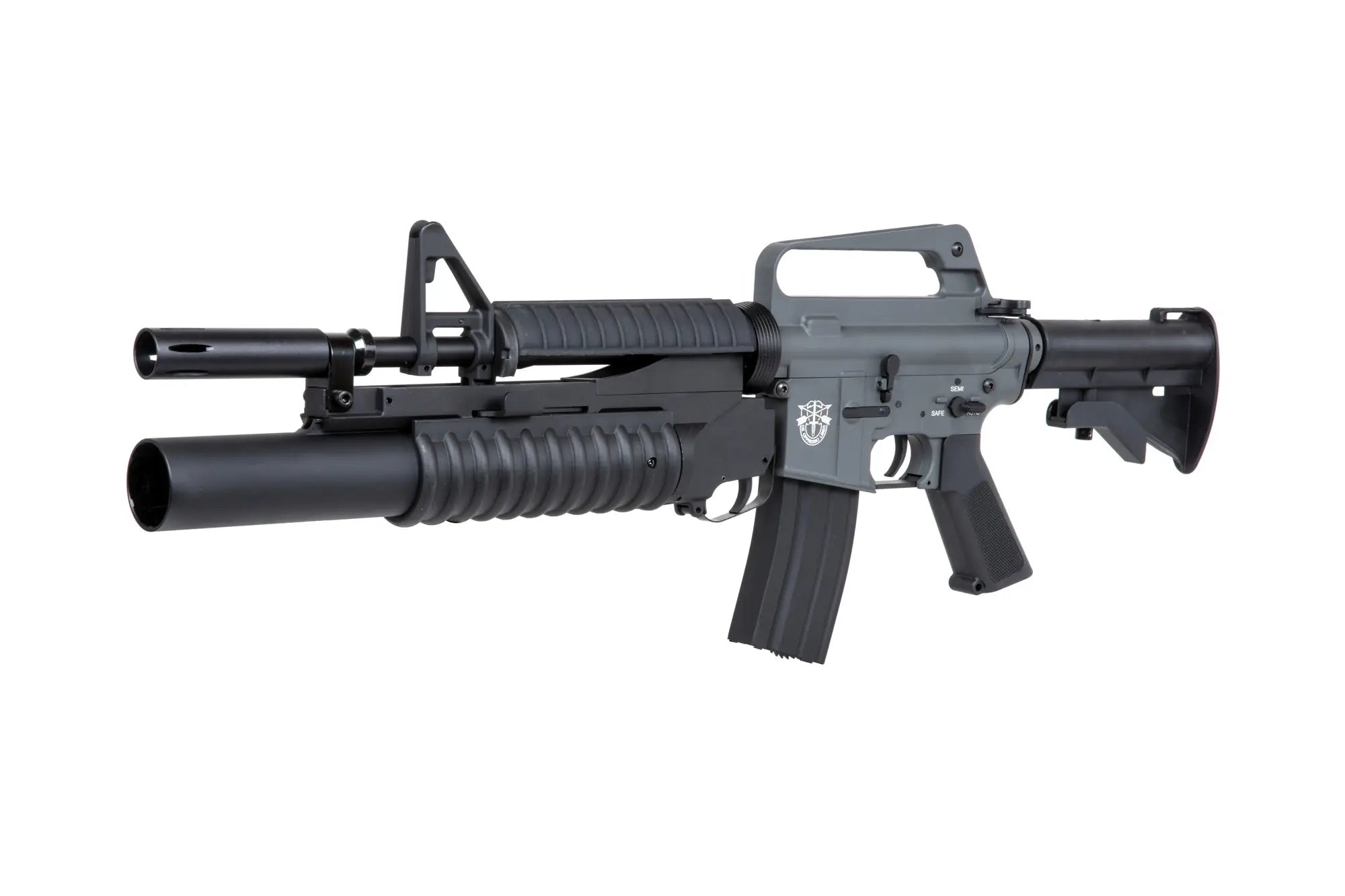 E&C EC-704 Kestrel ETU ASG carbine with grenade launcher Grey-3