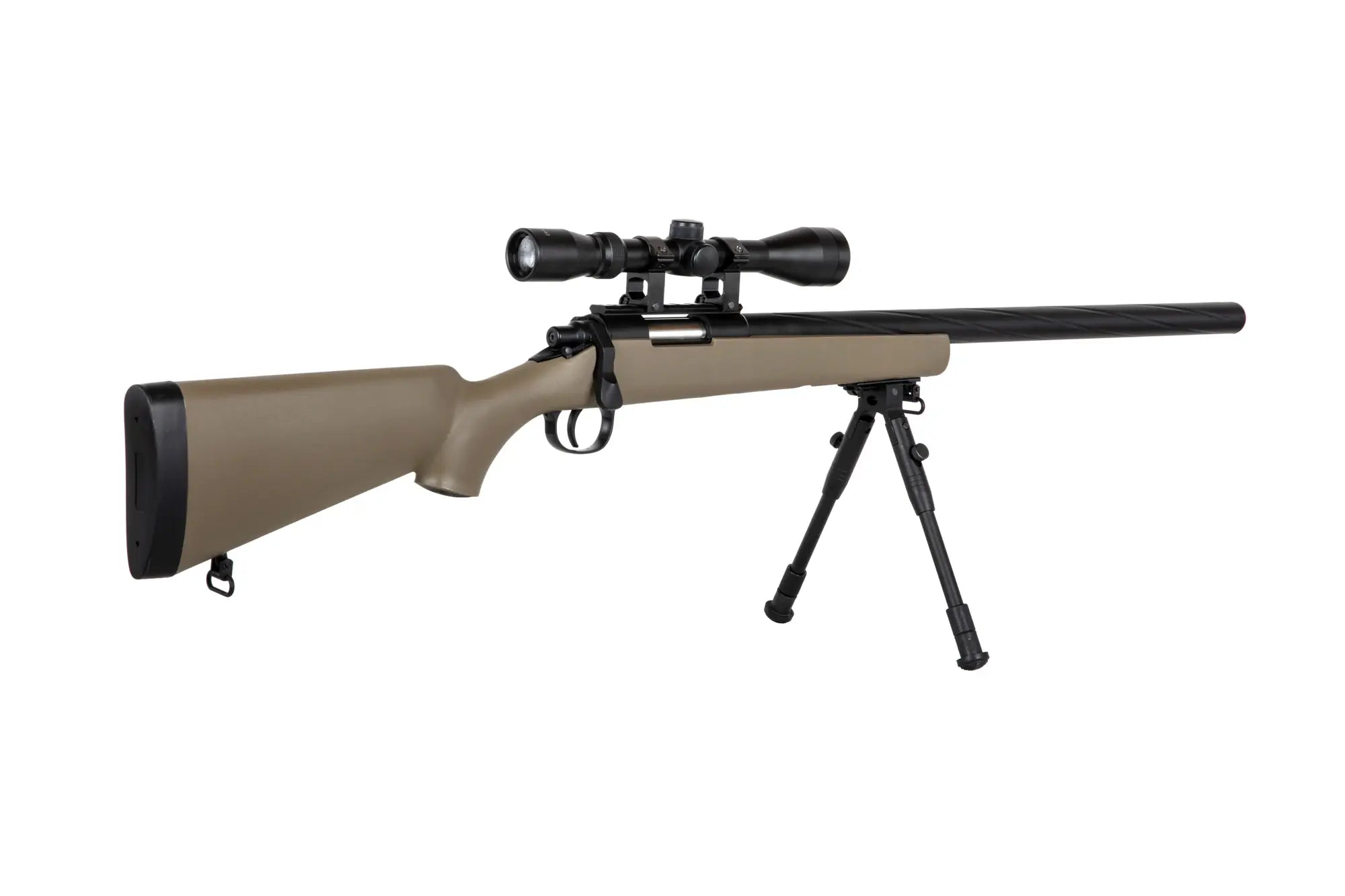 Specna Arms SA-S12 sniper airsoft rifle with scope and bipod Tan-1