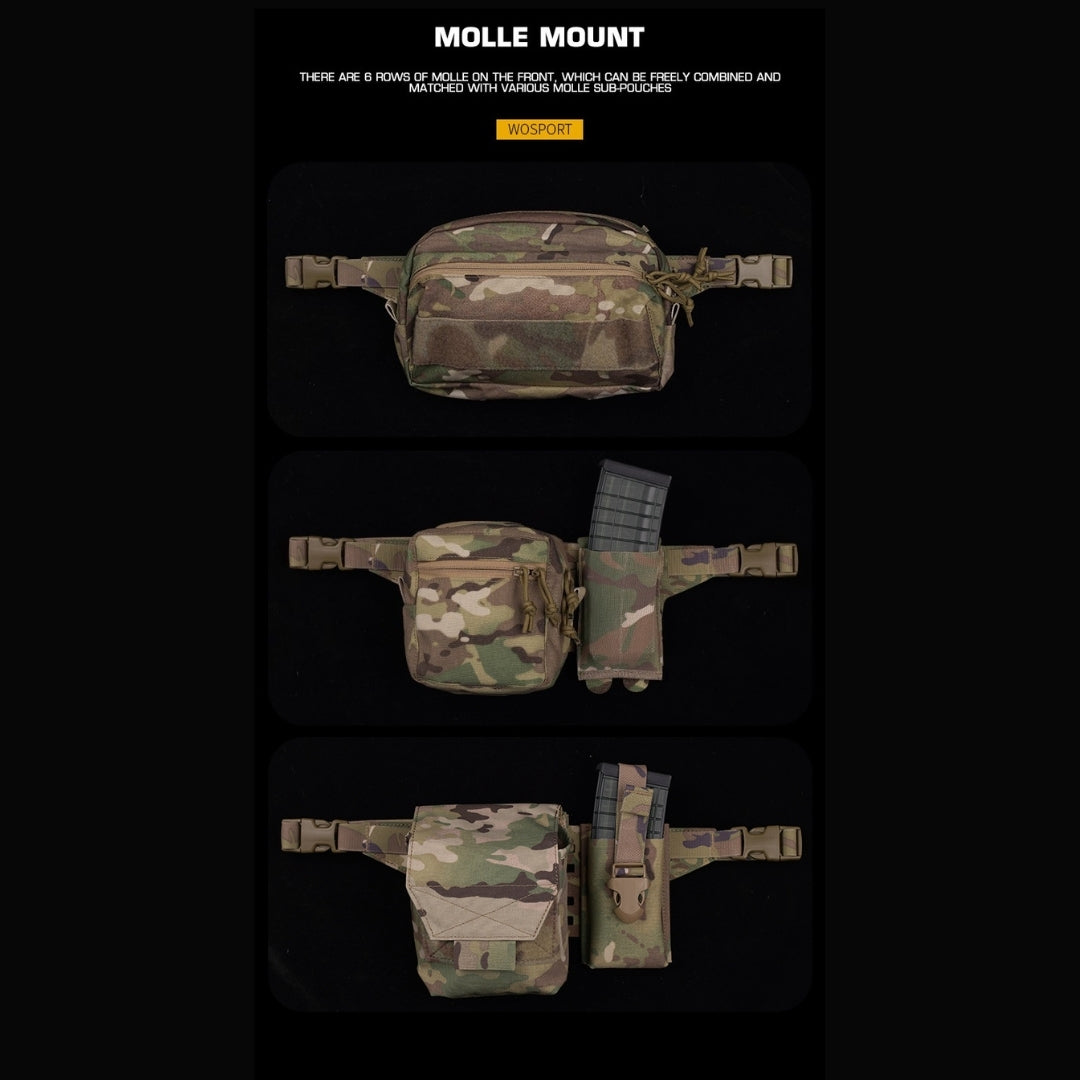 WST Fanny Pack Molle Adapter Panel , Large (6 Rows) - Black Home > All products > Airsoft equipment and guns cases > Pouches, pockets, discarders Wosport