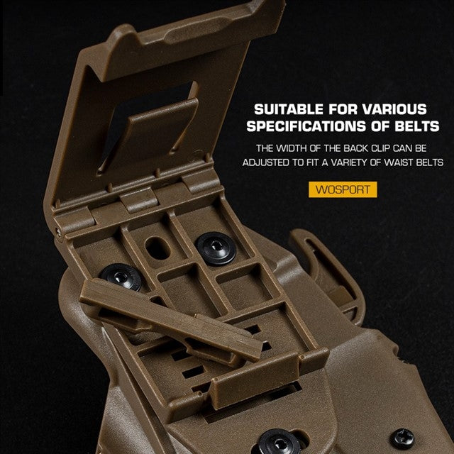 Universal Belt Holster (Glock 17, P226, M92F) Left Hand - Tan