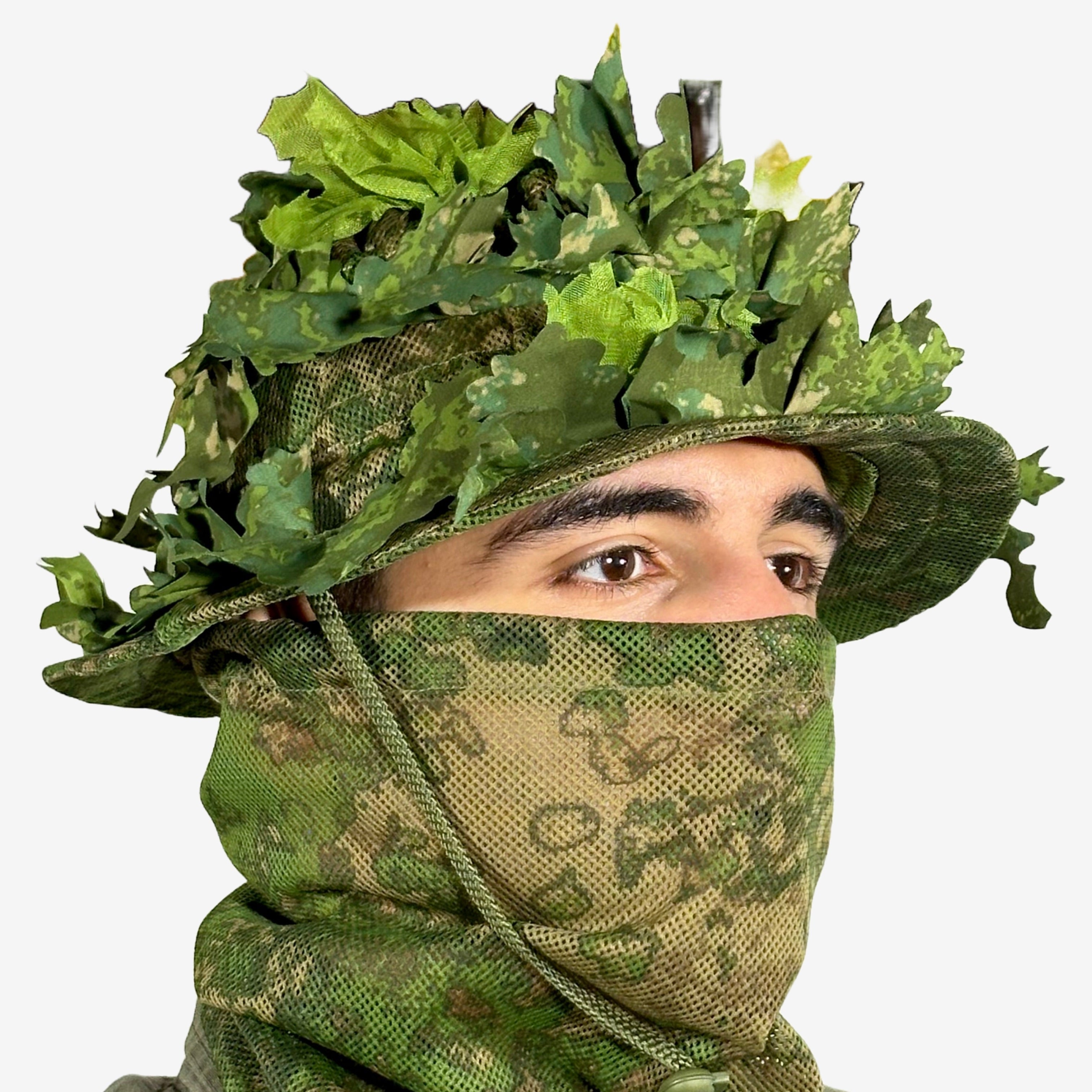 KMCS Boonie Hat with 3D Leaves - Next-Gen Green