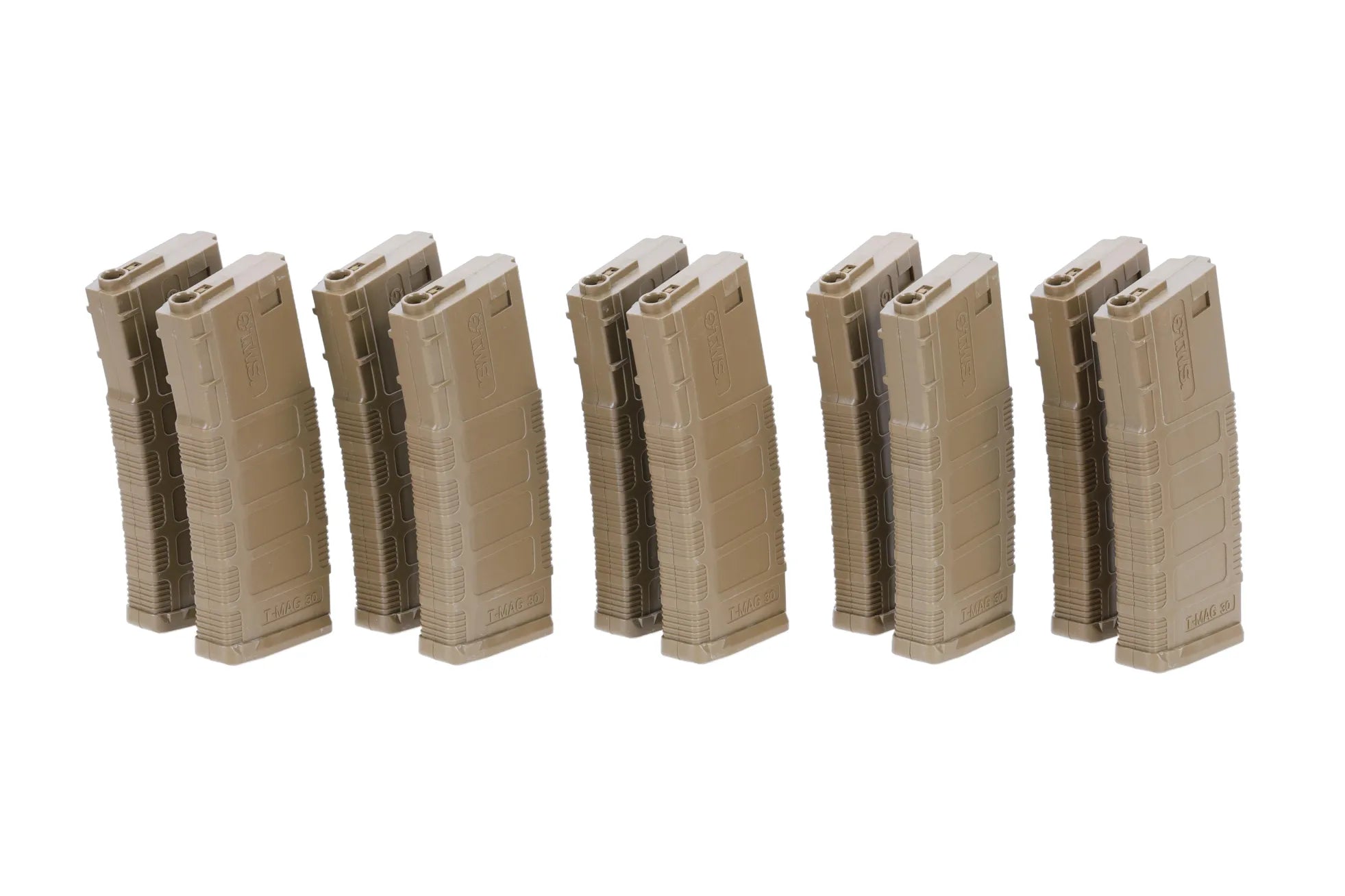 Set of 10 mid-cap 140-BB King Arms magazines for M4/M16 Flat Dark Earth replicas-3