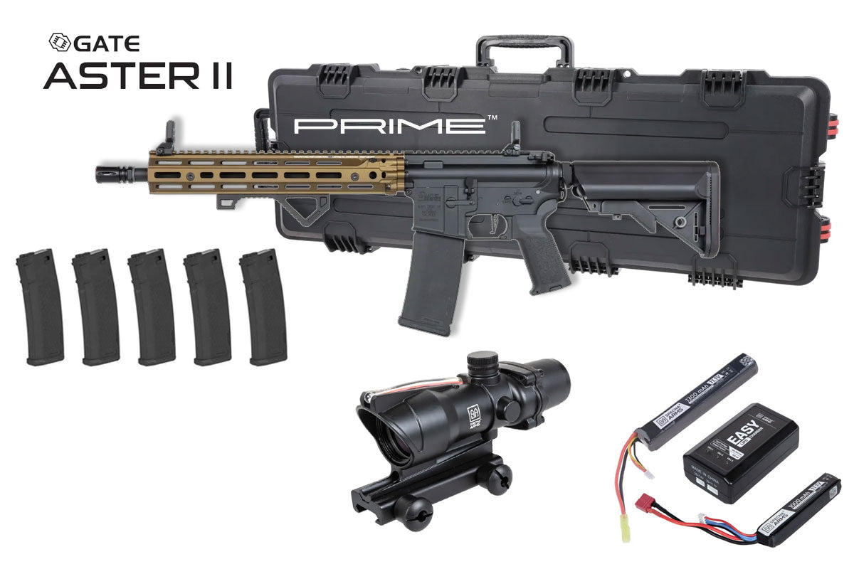 Specna Arms Daniel Defense SA-P28 Prime RIS III 12.5" Premium Airsoft Bundle - Rifle, Optic, Batteries, Magazines and Case