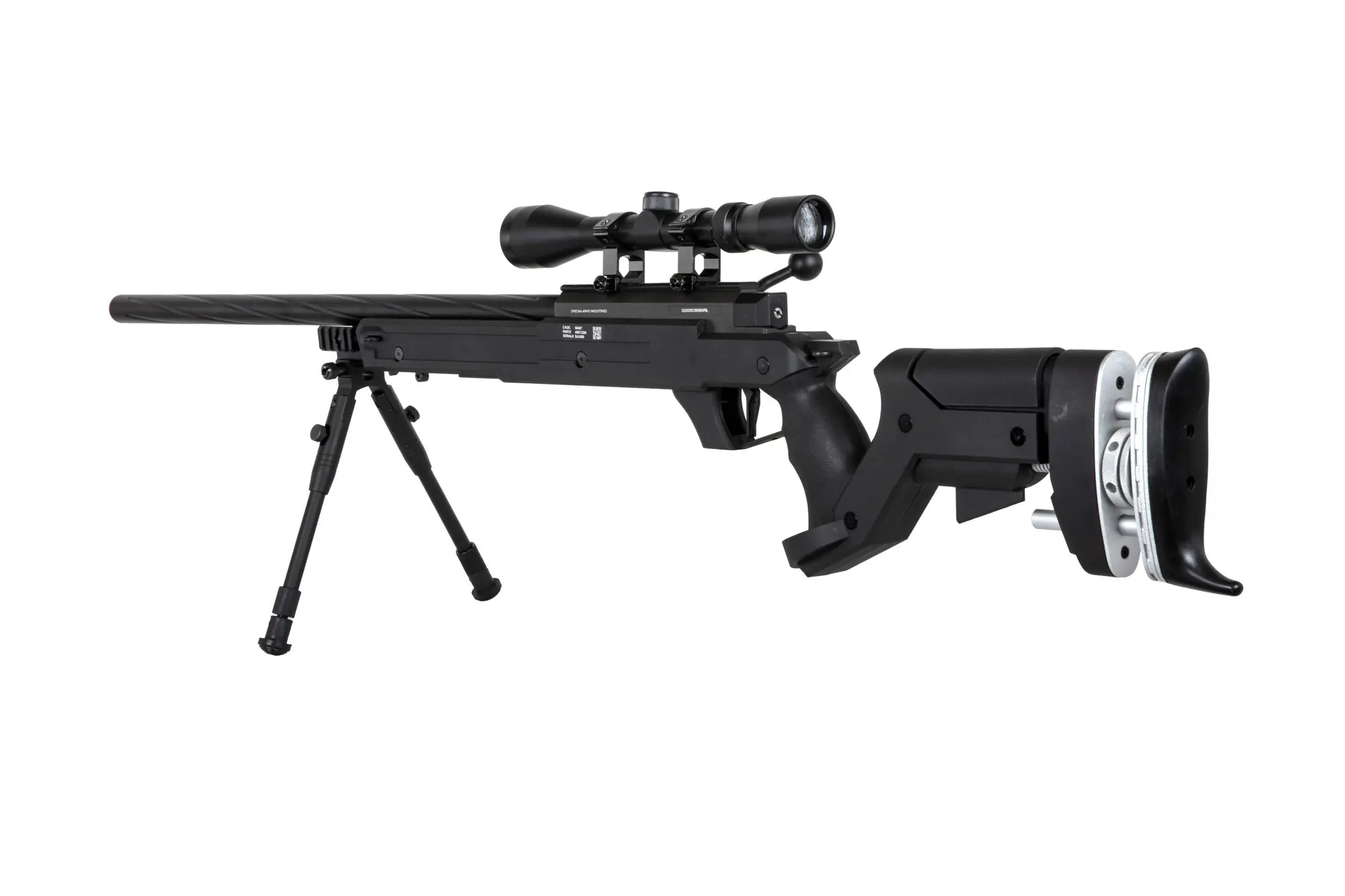 SA-S13 sniper airsoft rifle with scope and bipod - black-2